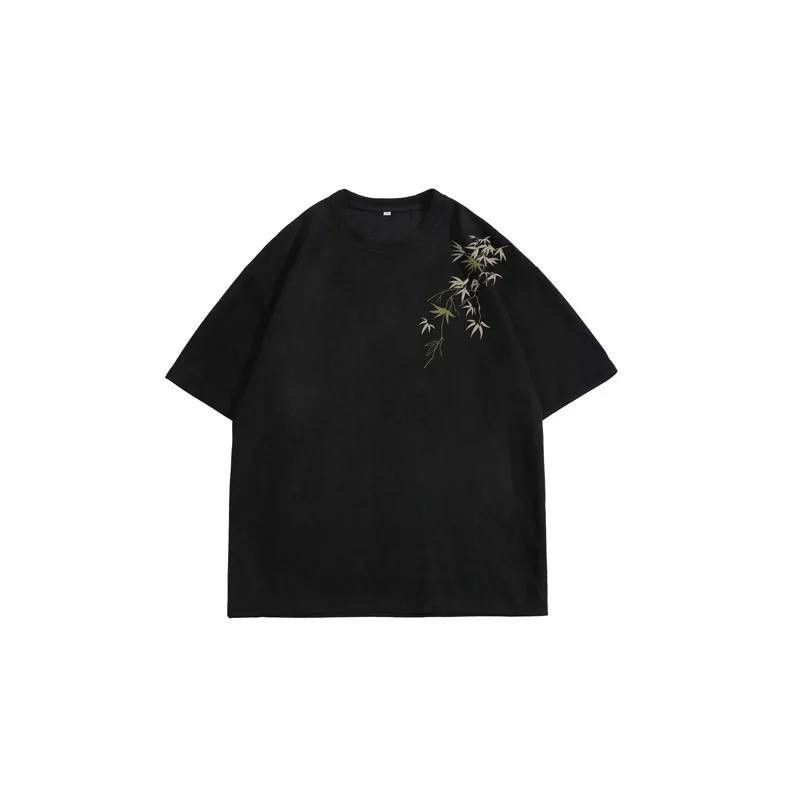 round-neck suede T-shirt