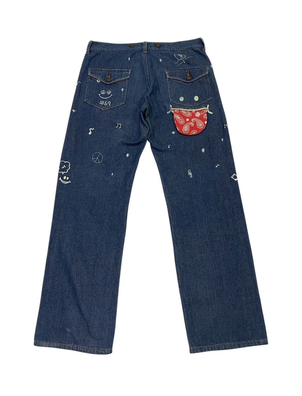 Japanese Brand Japanese Brand X Up Smile painted jeans Size US 34 / EU 50 - 2 Thumbnail