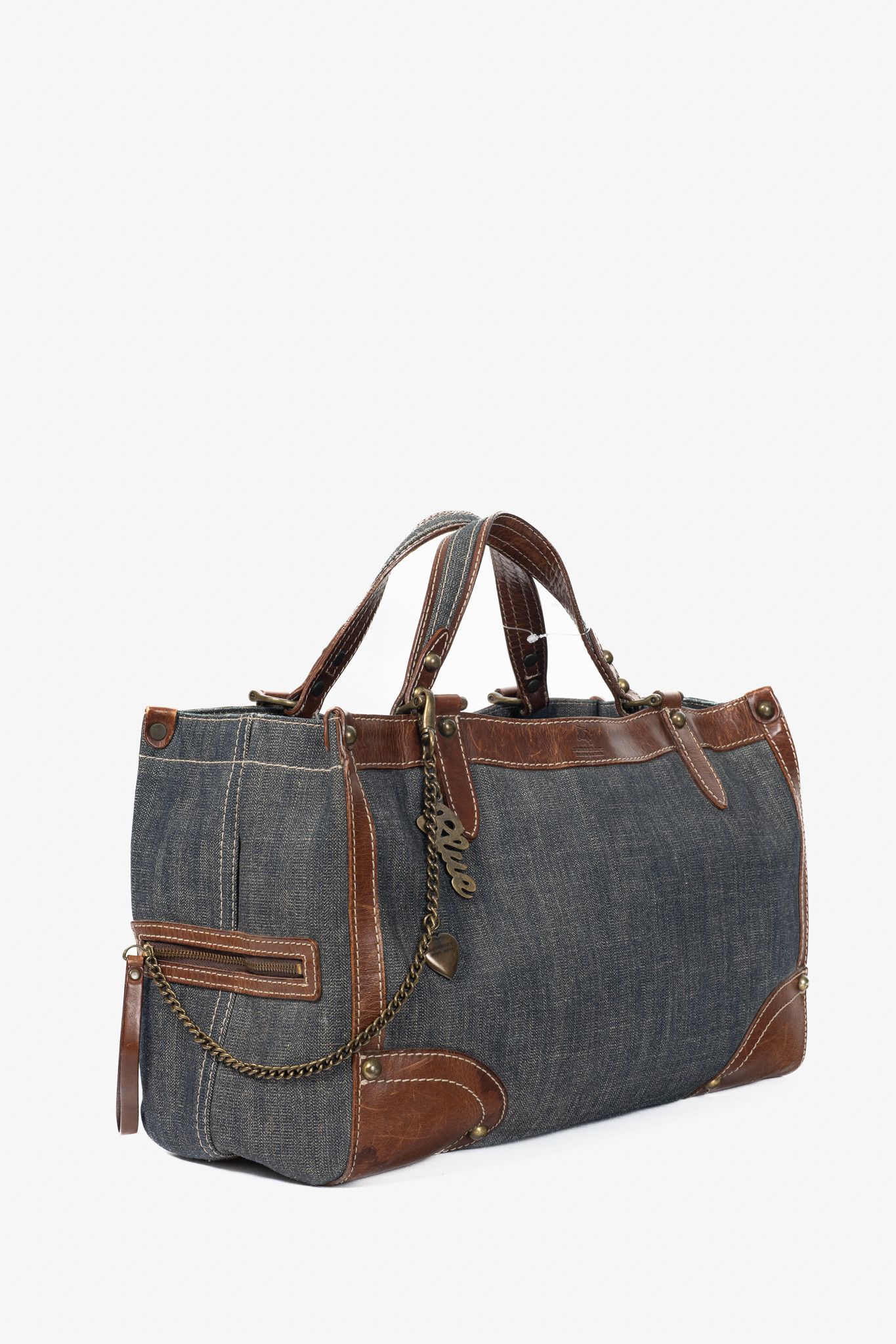 Burberry Burberry Blue Label Blue Denim & Leather-Trim Handbag Size ONE SIZE - 2 Thumbnail