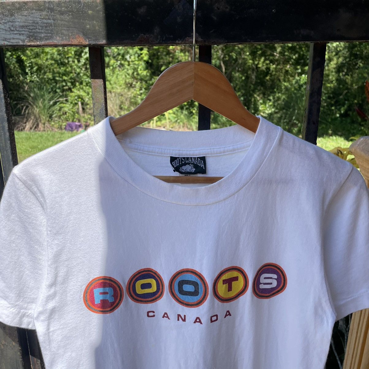 Roots × Vintage 🔥Vintage 90s Roots Canada Big Spellout Top Fashion Tee Size US S / EU 44-46 / 1 - 3 Thumbnail