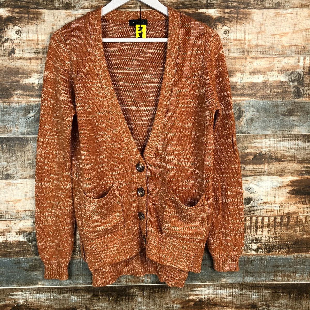 Homespun Knitwear Egoist Orange Cardigan Knitwear #A1704 Size US M / EU 48-50 / 2 - 3 Thumbnail