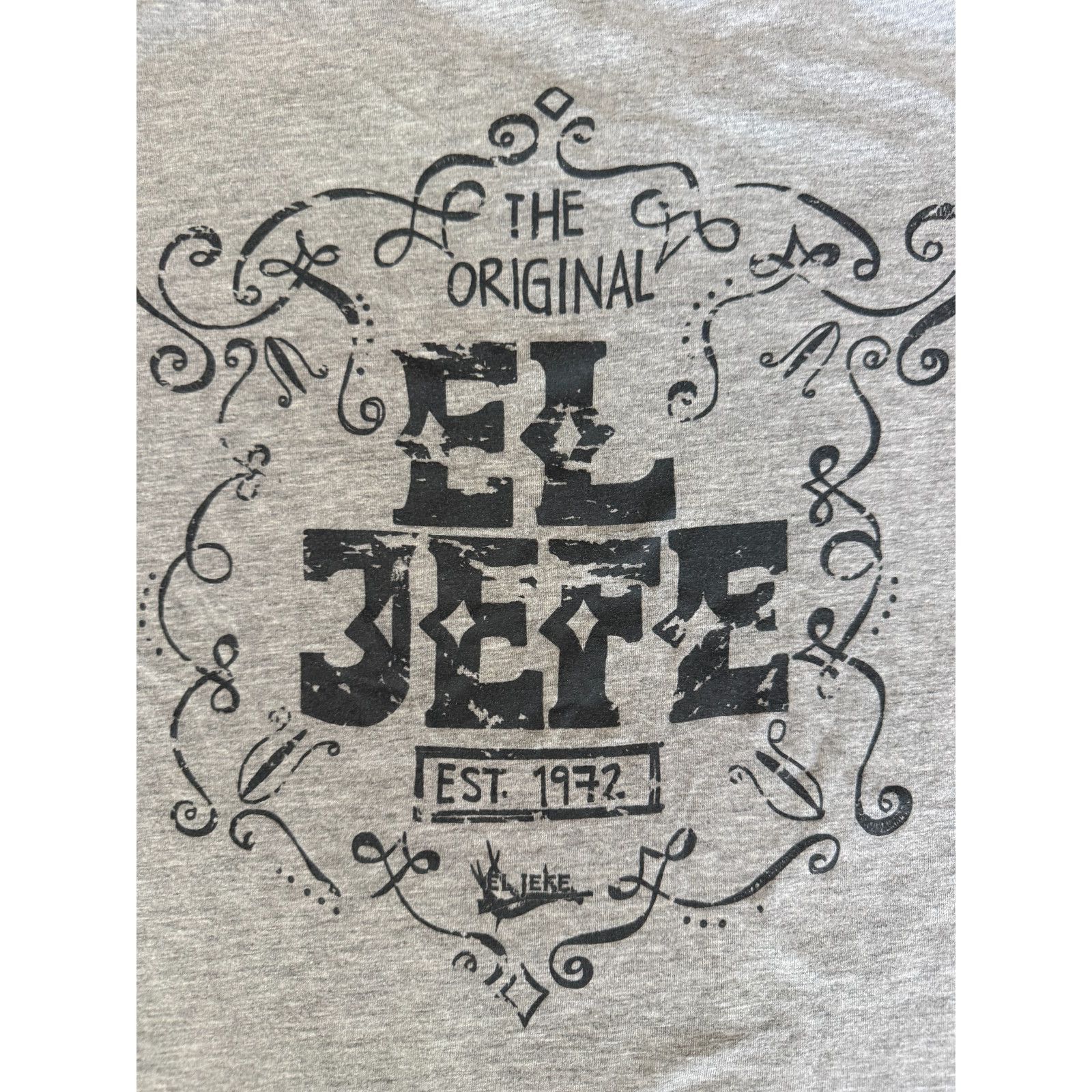 The Unbranded Brand El Jefe Graphic T-Shirt Mens Medium Gray Vintage Style Cott Size US M / EU 48-50 / 2 - 2 Thumbnail
