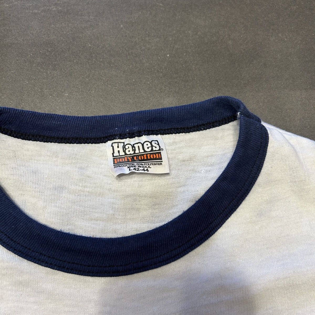 Hanes × Vintage 80s God Made Irish #1 Ringer T-Shirt Size US L / EU 52-54 / 3 - 4 Thumbnail
