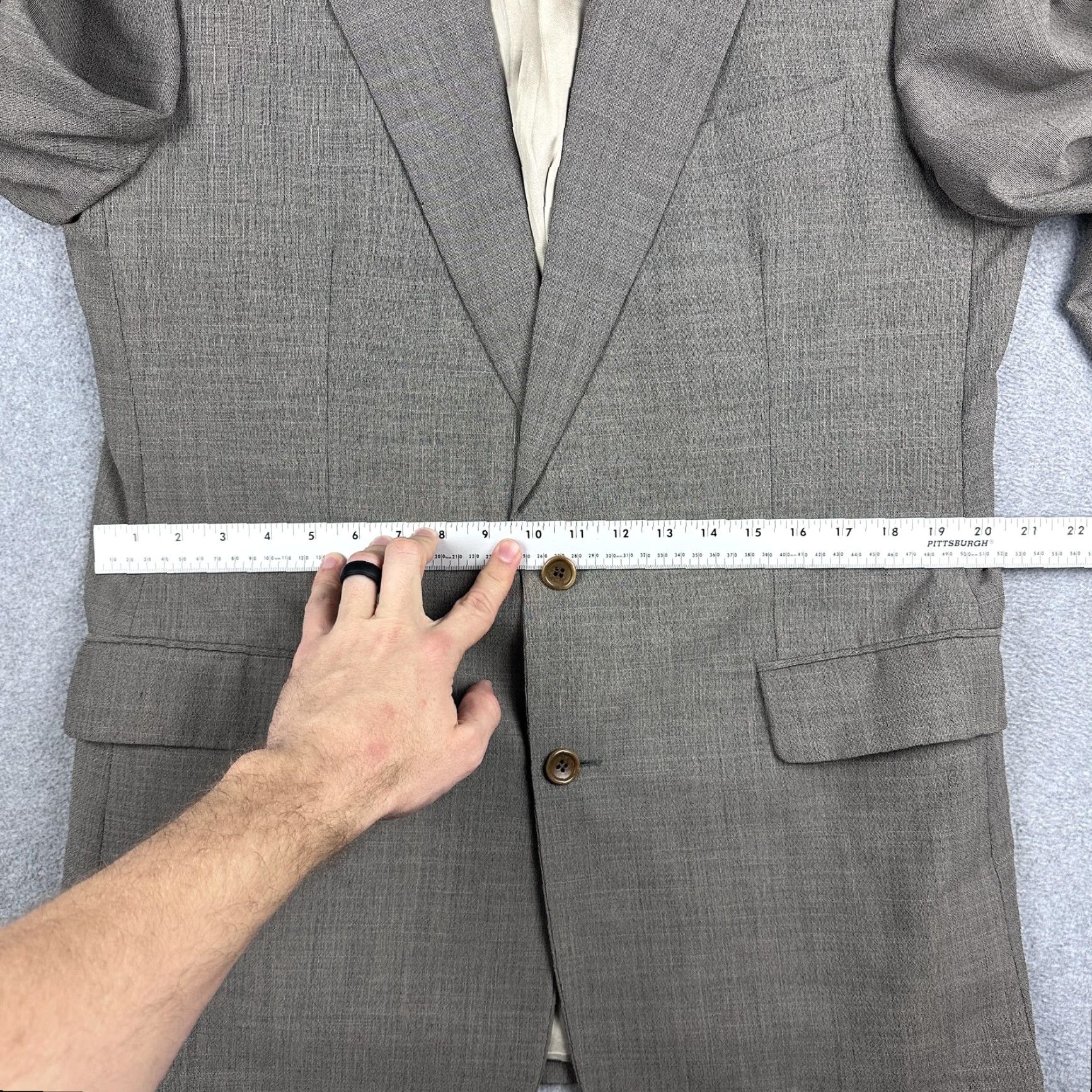 Hugo Boss BOSS Hugo Boss Blazer Mens 42R Gray Check Two Button Sport Coat Jacket USA Size 42R - 5 Thumbnail