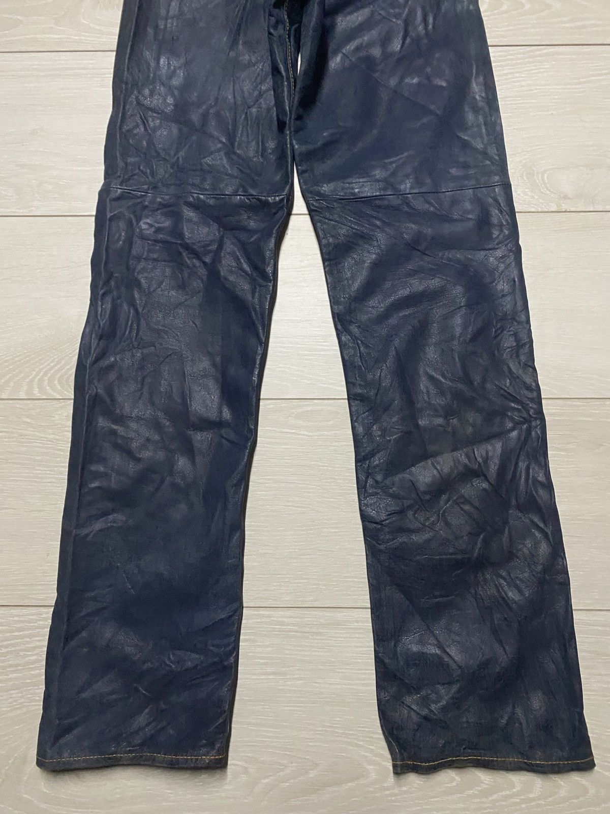Number (N)ine Studio Design K Kondo Indigo Leather Pants Skinny Size US 27 - 6 Thumbnail
