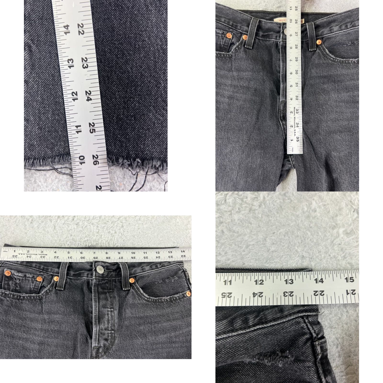 Levi's Levi's Wedgie Fit Jeans Womens 26x26 Black Denim 500 Series Stretch Straight Vintage: No Size 26" / US 2 / IT 38 - 9 Thumbnail