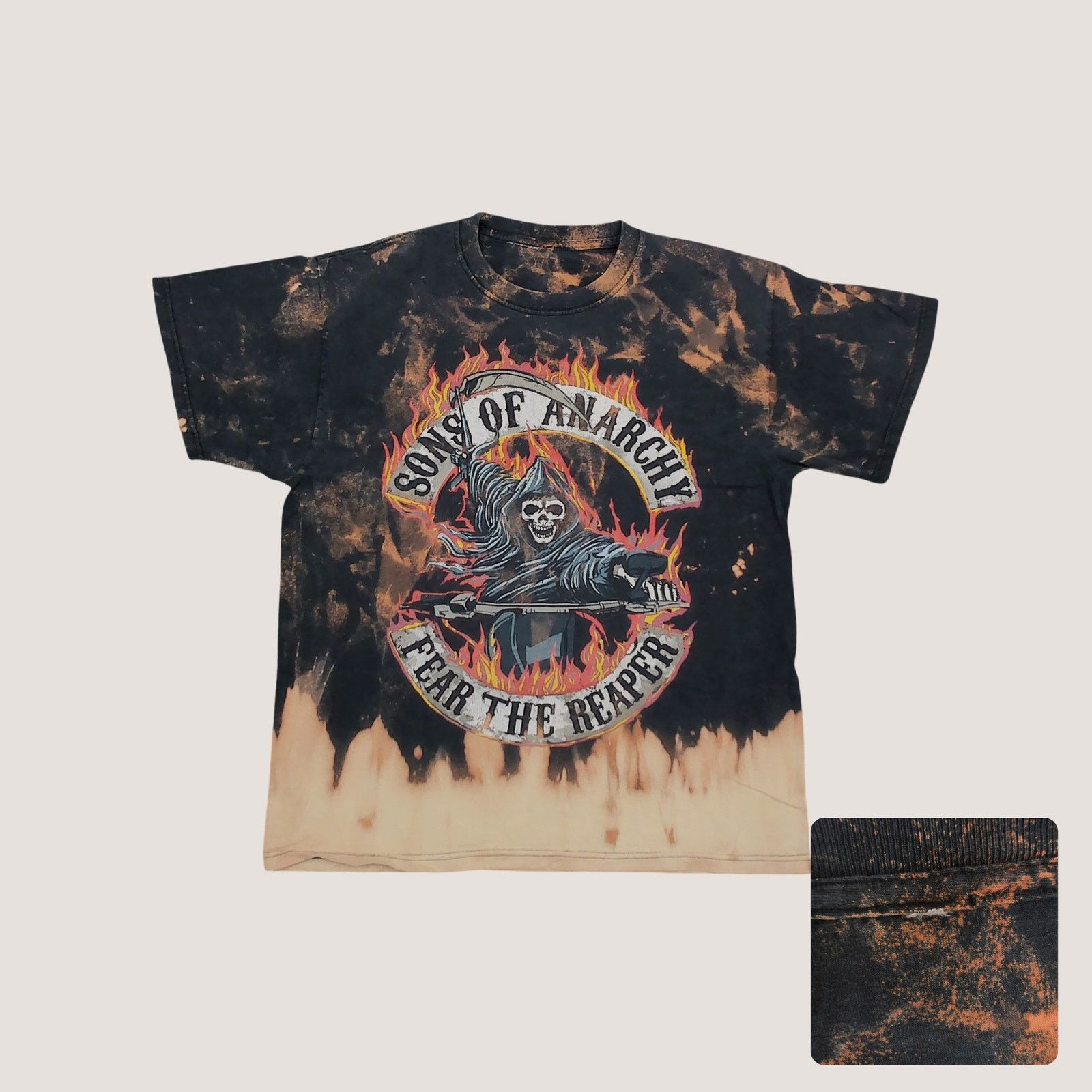 Other Custom 1-of-1 Bleach Wash Sons of Anarchy Grunge Tee Size US L / EU 52-54 / 3 - 1 Thumbnail