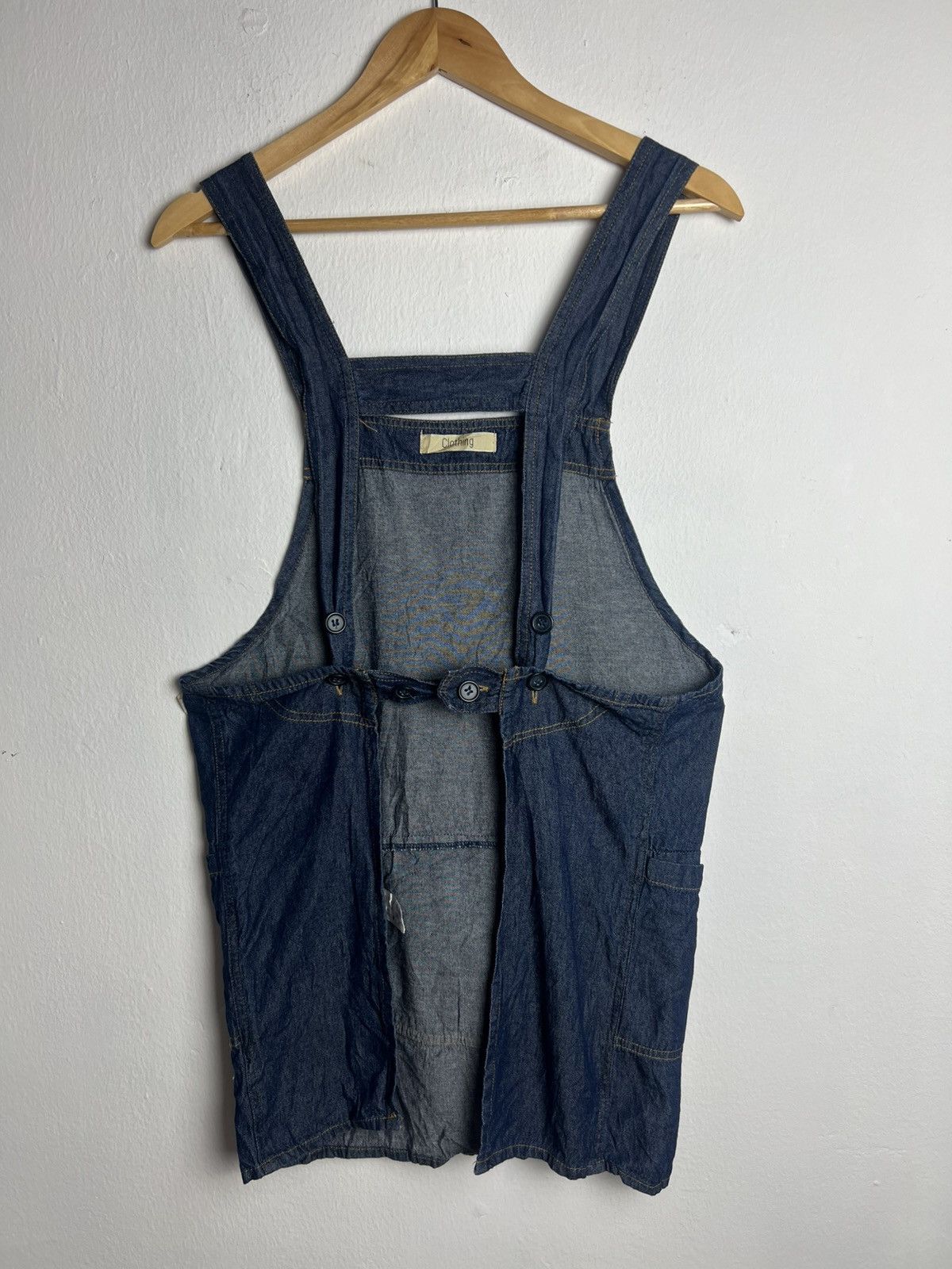 Japanese Brand Clothing Denim Pinafore Dress Apron Size ONE SIZE - 2 Thumbnail
