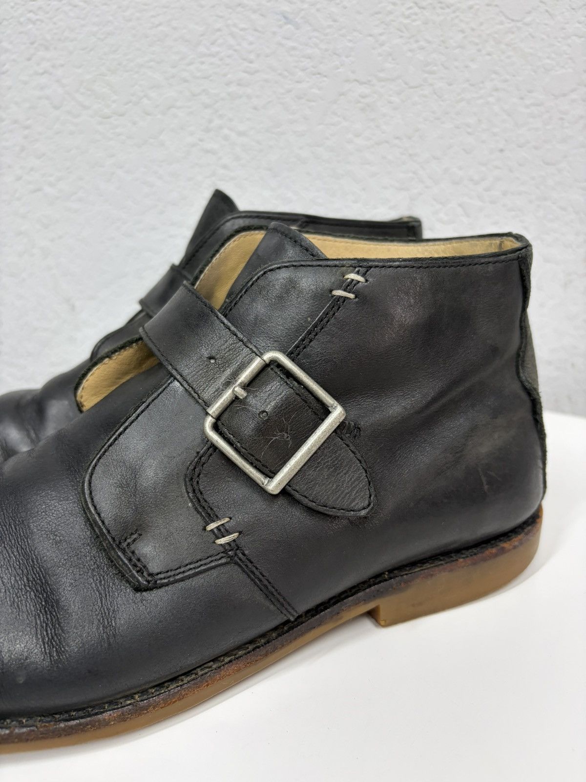 Hedi Slimane VTG Brown Leather Buckle Boots Carol Christian Poell Style Size US 12 / EU 45 - 11 Thumbnail