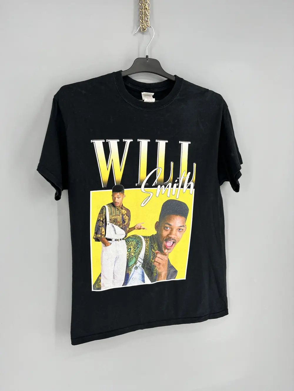 Vintage WILL SMITH Shirt Adult Black Graphic Fresh Prince Cotton Size US M / EU 48-50 / 2 - 2 Thumbnail