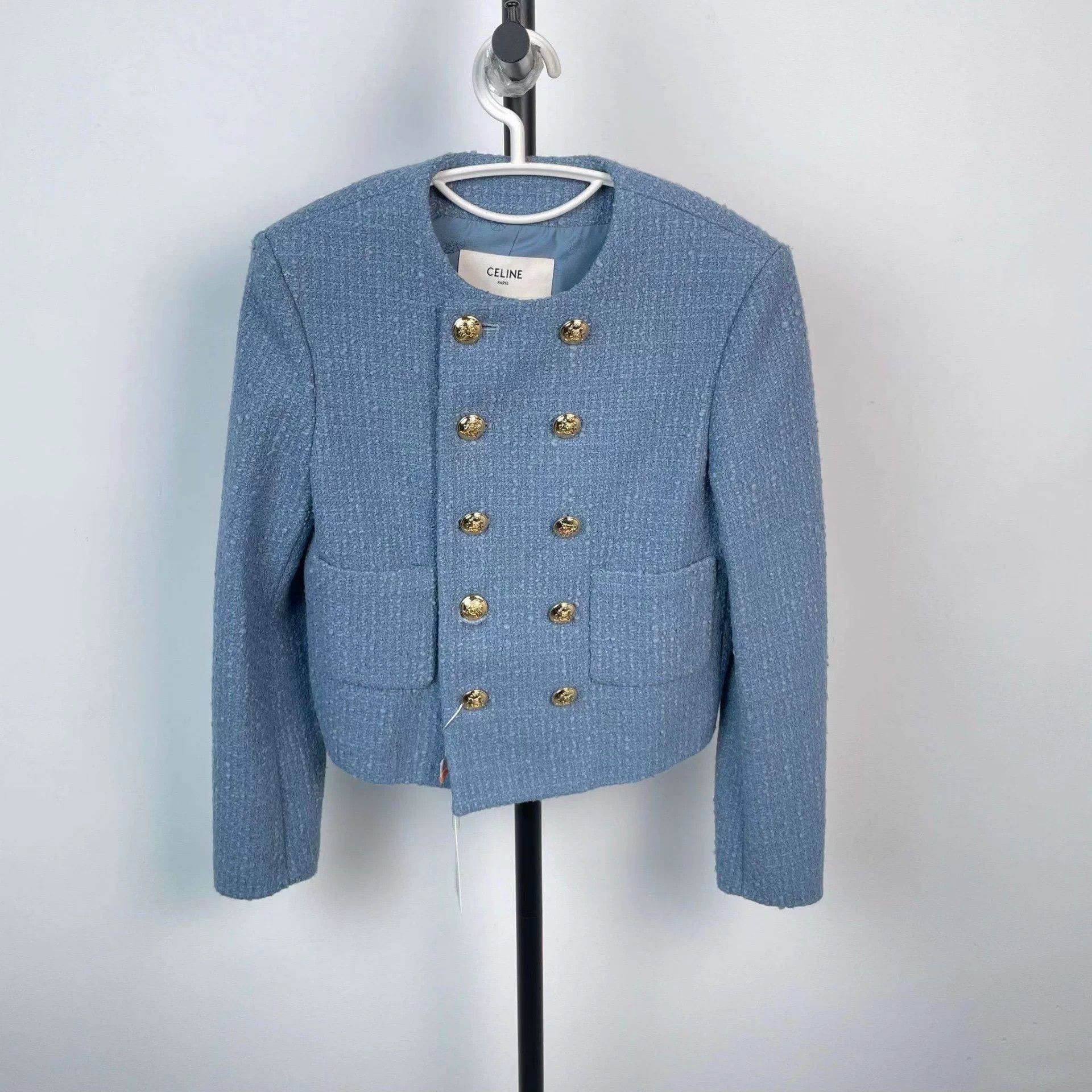 Celine Celine Women's Wool Coat 36 Blue Size XS / US 0-2 / IT 36-38 - 1 Thumbnail