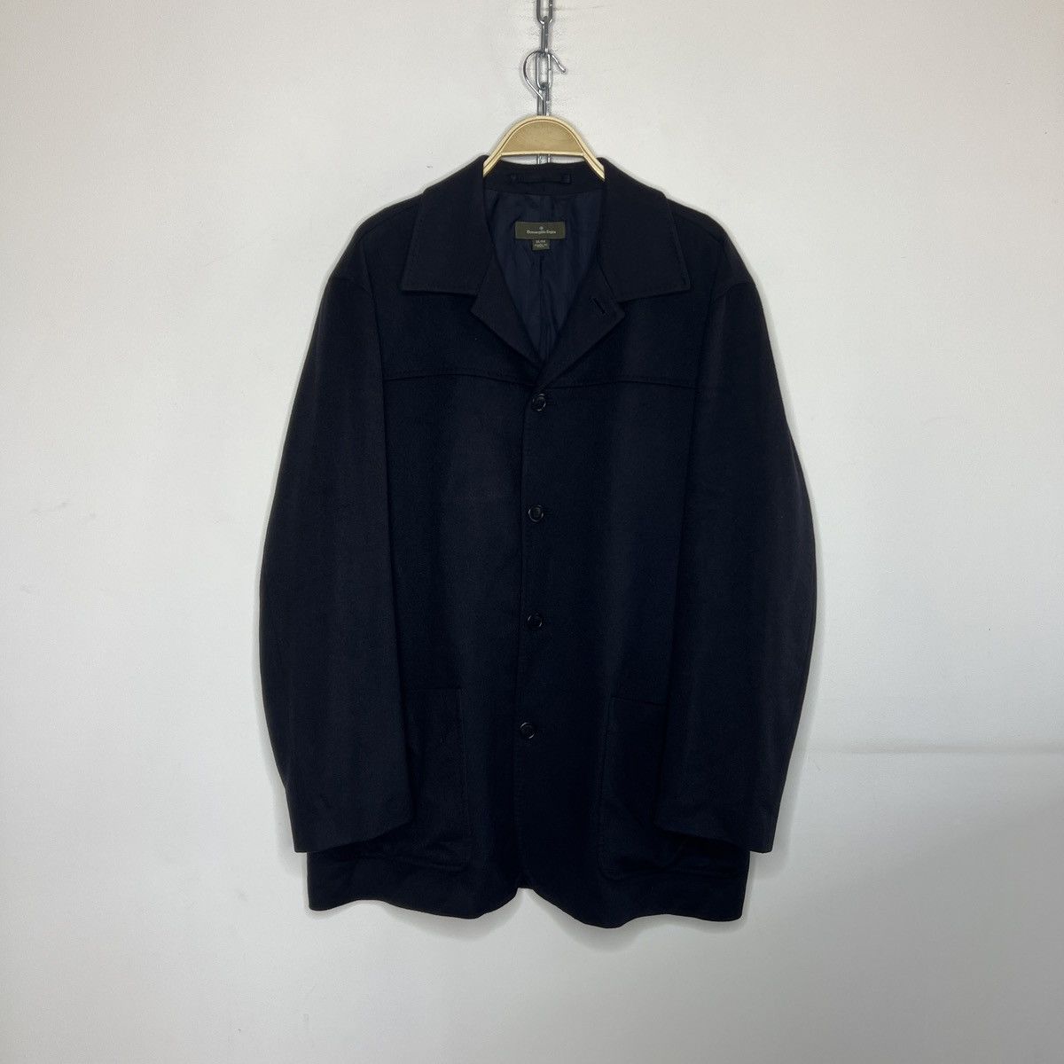 Ermenegildo Zegna Ermenegildo Zenga Men's 100% Pure Cashmere Coat Navy Size US L / EU 52-54 / 3 - 1 Thumbnail