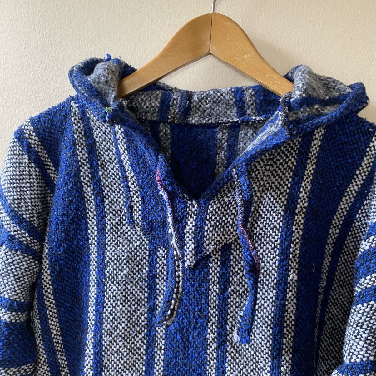 Vintage Blue & Gray Striped Baja Hoodie Pullover Size US M / EU 48-50 / 2 - 4 Thumbnail