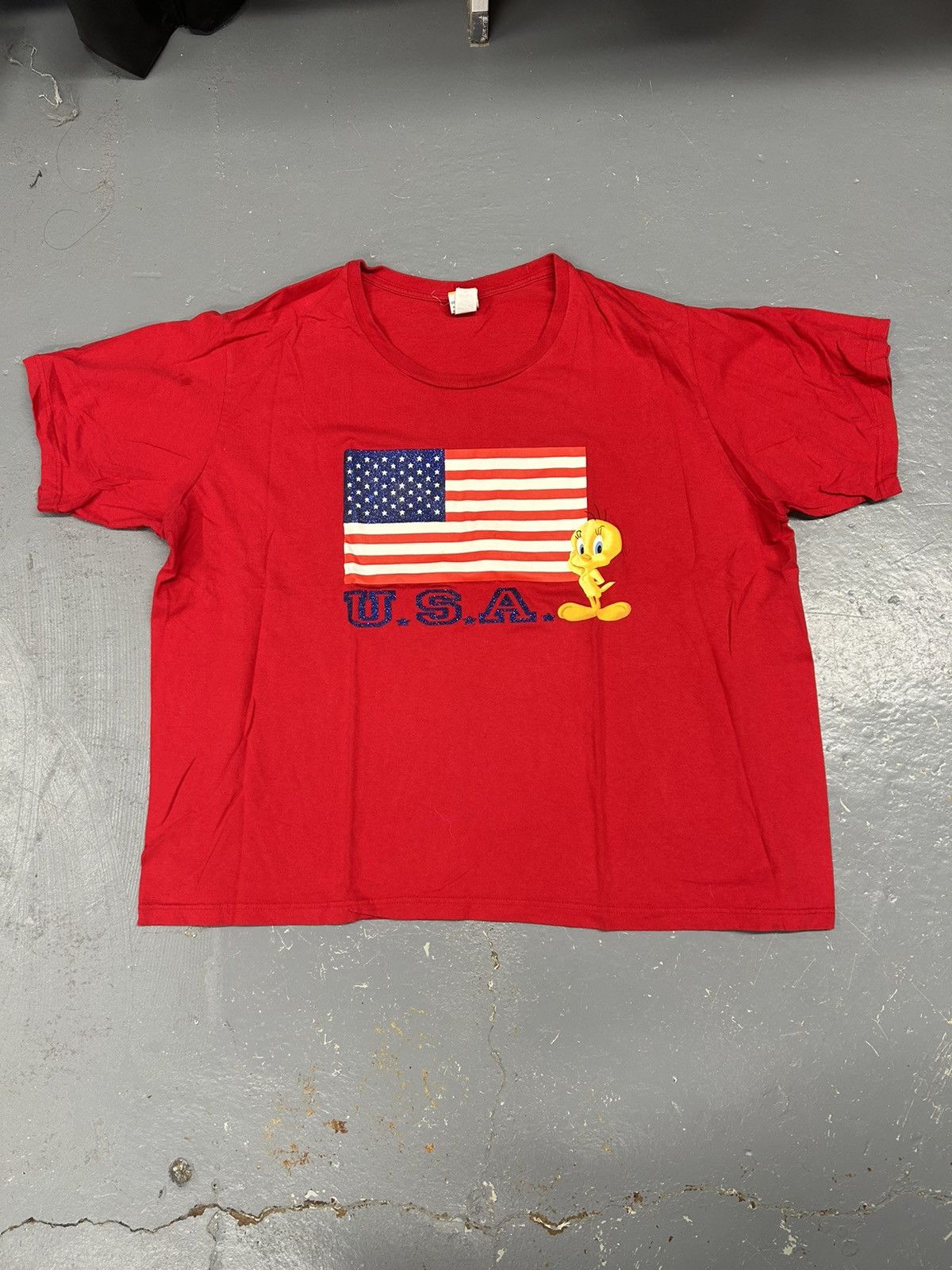 Vintage × Warner Bros Crazy Vintage 90s Essential Red Tweety Bird Tee Shirt Looney Size US XXL / EU 58 / 5 - 1 Thumbnail
