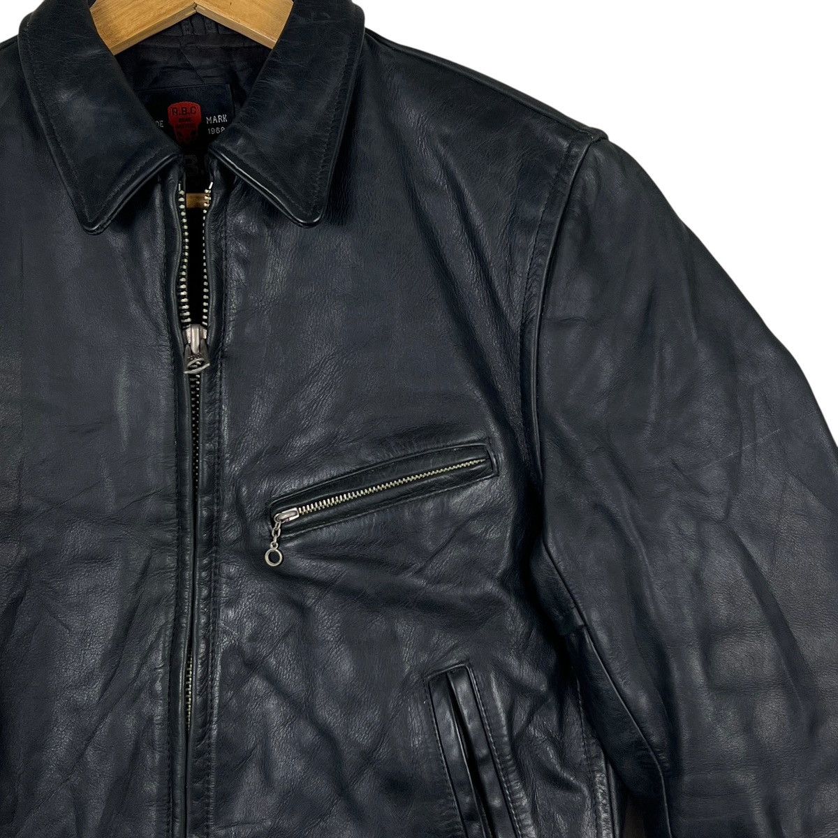 Genuine Leather 🔥 R.B.C LEGEND STEERHIDE REAL LEATHER CAFE RACER JACKET Size US S / EU 44-46 / 1 - 8 Thumbnail