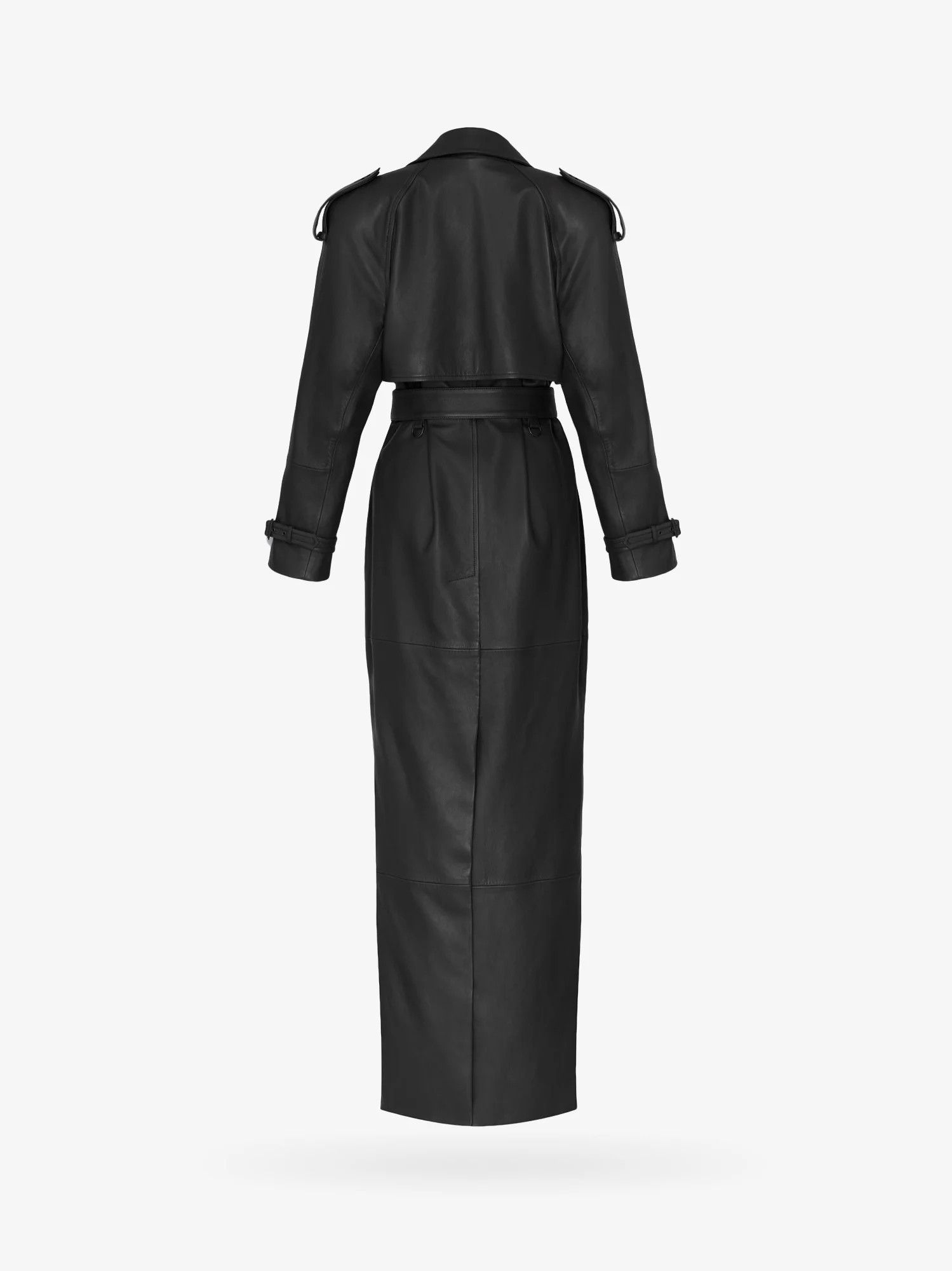 Saint Laurent Paris o1s1wg110225 740485 Long Trench Coat in Lambskin in Black Size M / US 6-8 / IT 42-44 - 2 Thumbnail