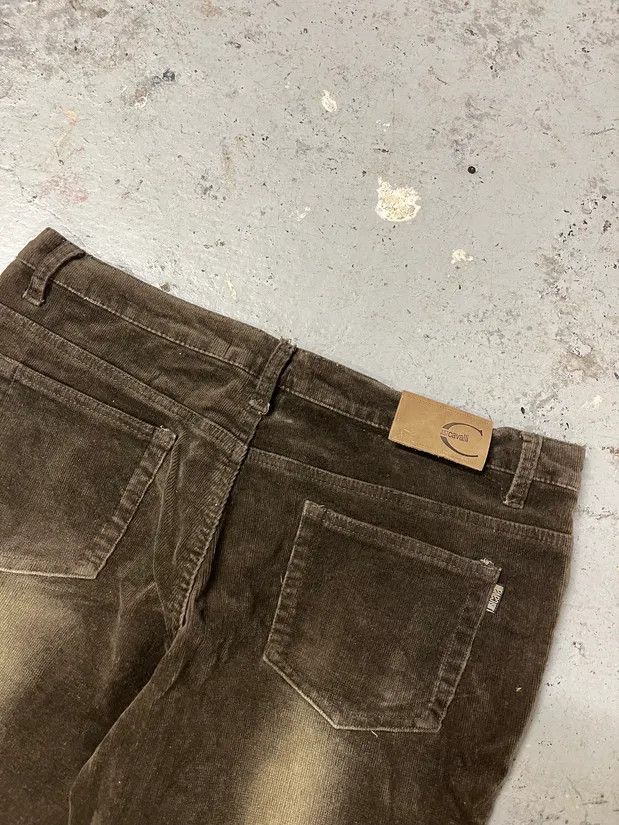Just Cavalli × Vintage 1990s Cavalli Overprint Brown Velvet Pants Size US 32 / EU 48 - 4 Thumbnail