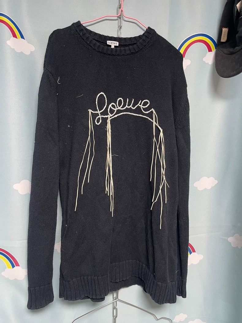 Loewe LOEWE Crocheted sweater with woolen logo Size S / US 4 / IT 40 - 1 Thumbnail