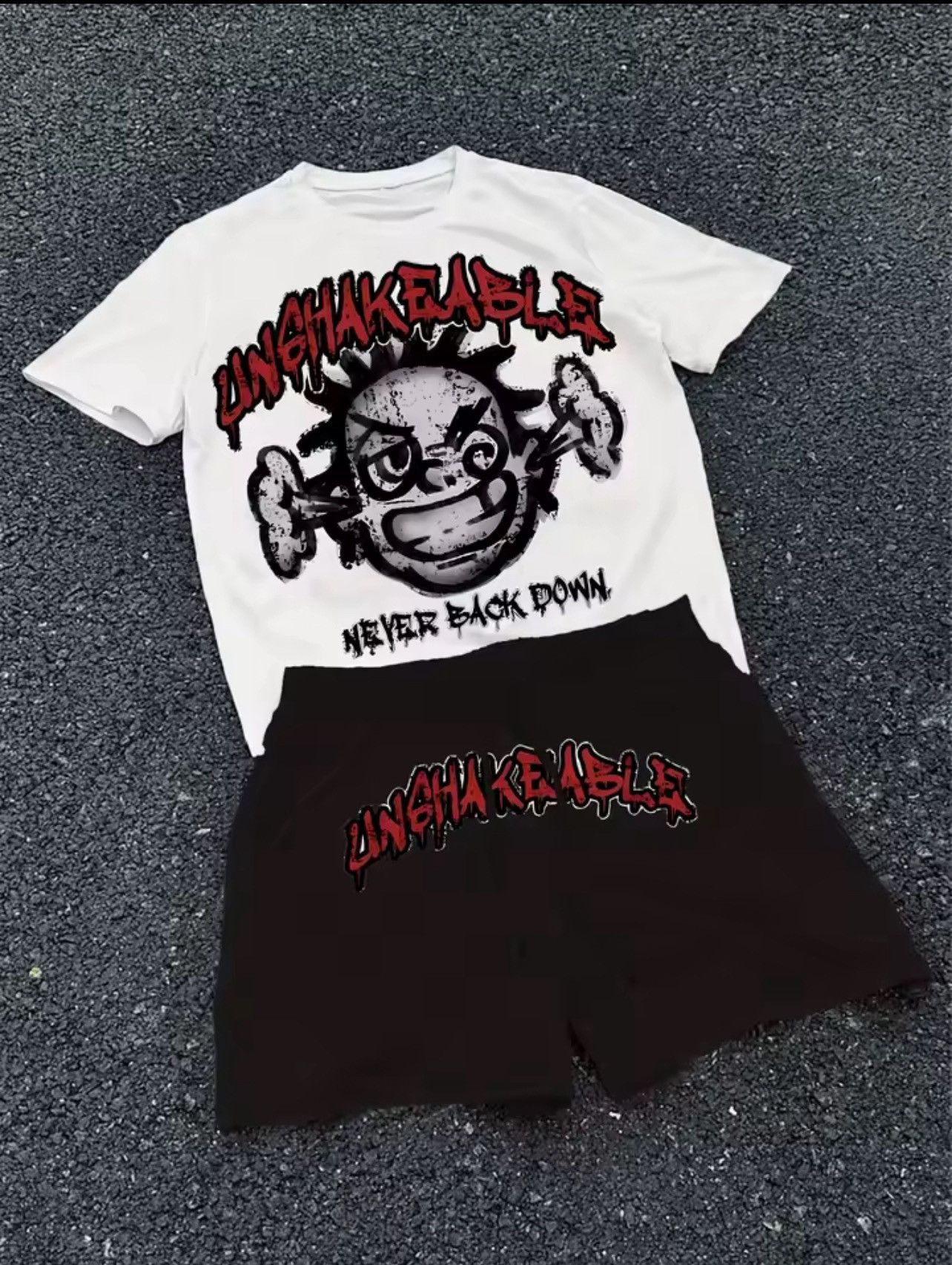 Other Unshakeable “Never Back Down” Tee & Shorts Set – Size [any Size US XXS / EU 40 - 2 Thumbnail