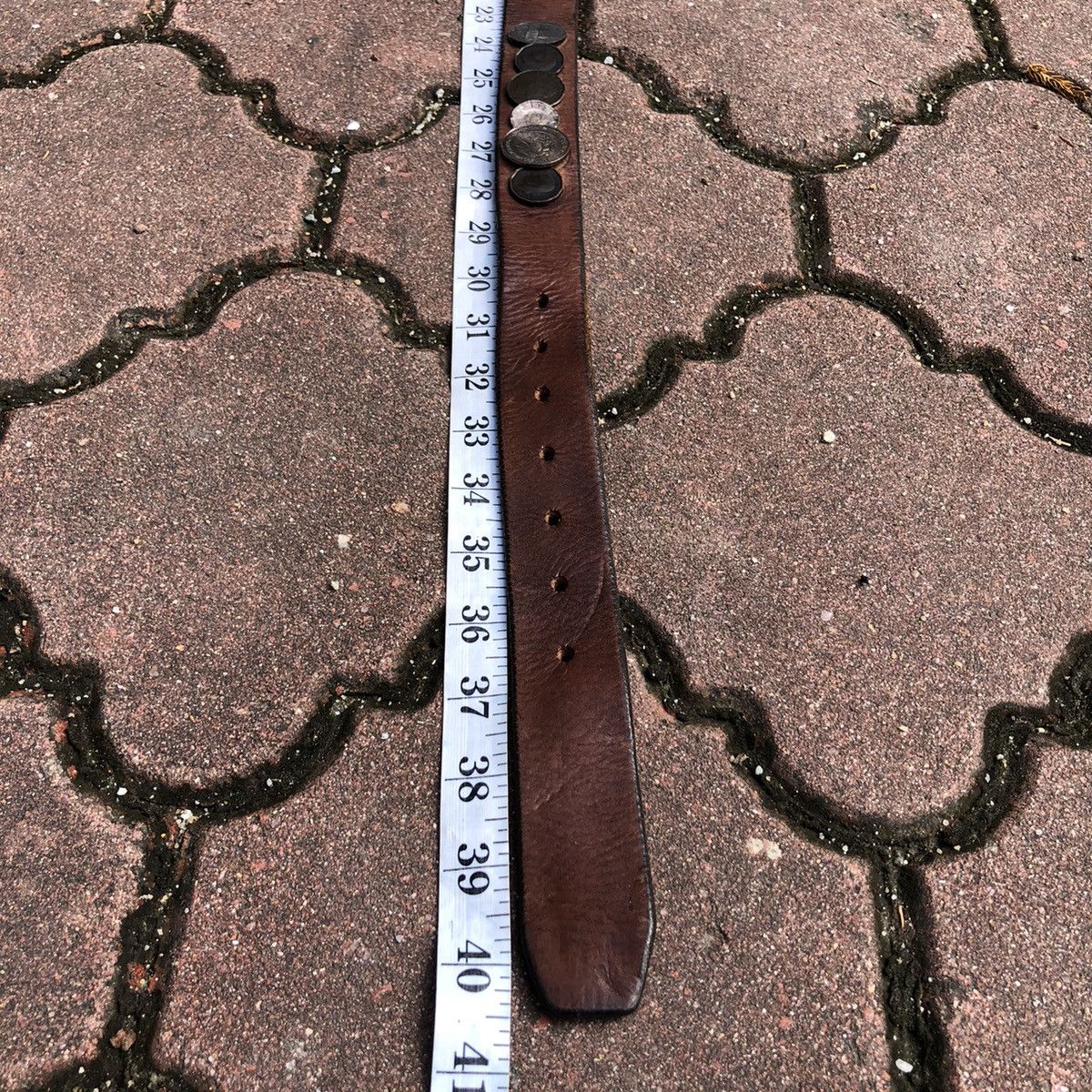 Tete Homme 💢Very Rare💢 Tete Homme Coin Leather Belt Size 34 - 11 Thumbnail