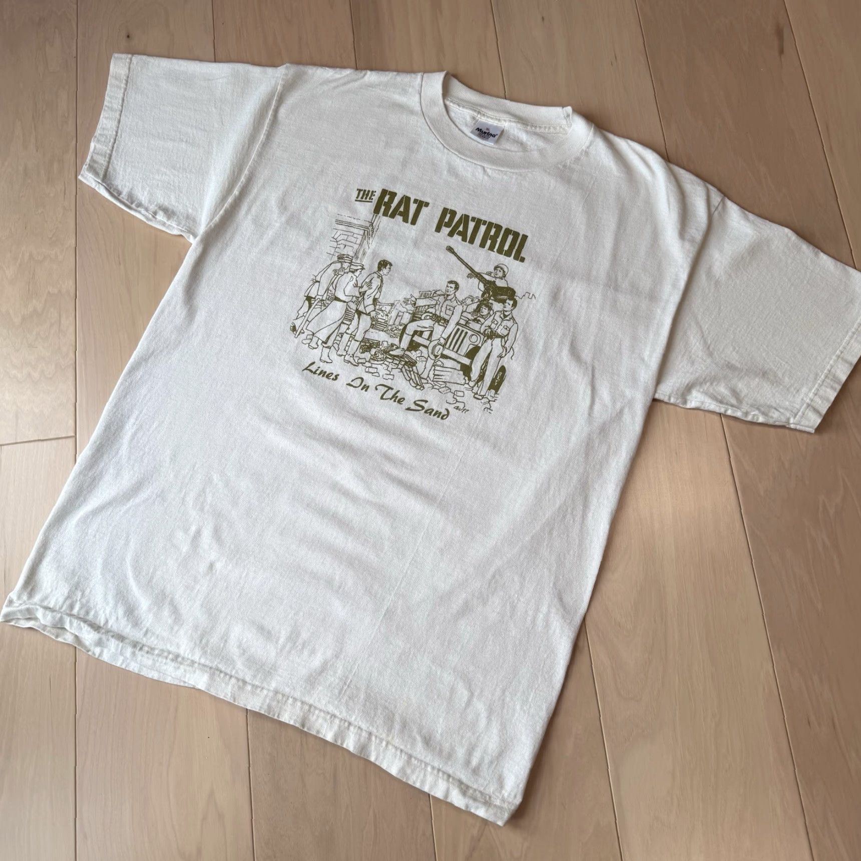 Vintage VINTAGE The Rat Patrol Shirt XL Cream 90s Military USA 90s Logo Stitch Short Sleeve Mens Shirt Size US XL / EU 56 / 4 - 8 Thumbnail