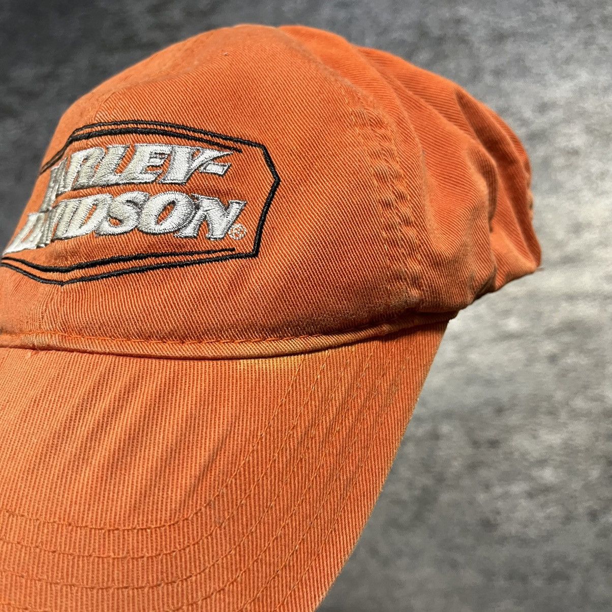 Harley Davidson Vintage Harley Davidson Orange Embroidered Fitted Hat S/M Size ONE SIZE - 3 Thumbnail