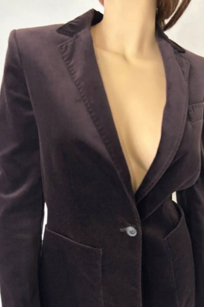 Dolce & Gabbana Dolce Gabbana Velour Burgundy Blazer Size S / US 4 / IT 40 - 5 Thumbnail
