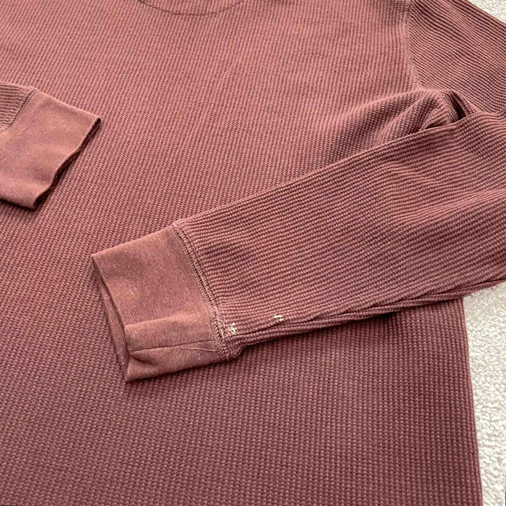 Vintage Cactus Waffle Knit Shirt Mens Large Dark Brown Crew Neck Long Sleeve Casual Top Size US L / EU 52-54 / 3 - 4 Thumbnail