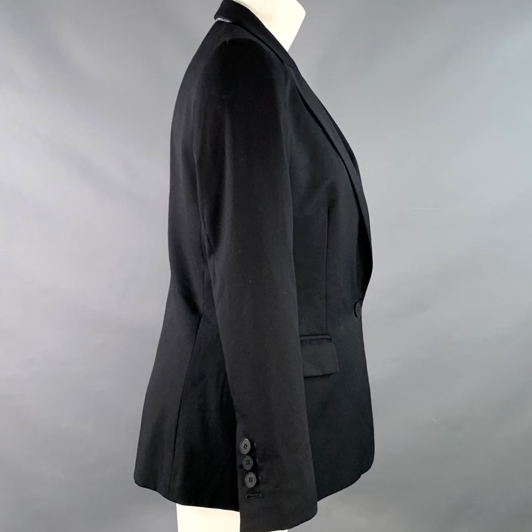 Stella McCartney STELLA McCARTNEY Blazer Jacket Size 4 Black Wool Blend Peak Lapel Single Button Size S / US 4 / IT 40 - 2 Thumbnail