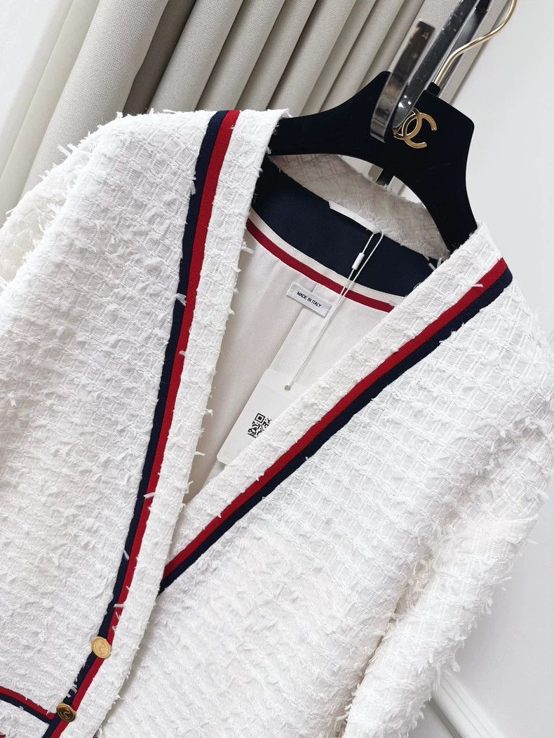 Thom Browne Thom Browne White tweed long sleeve jacket Size M / US 6-8 / IT 42-44 - 3 Thumbnail