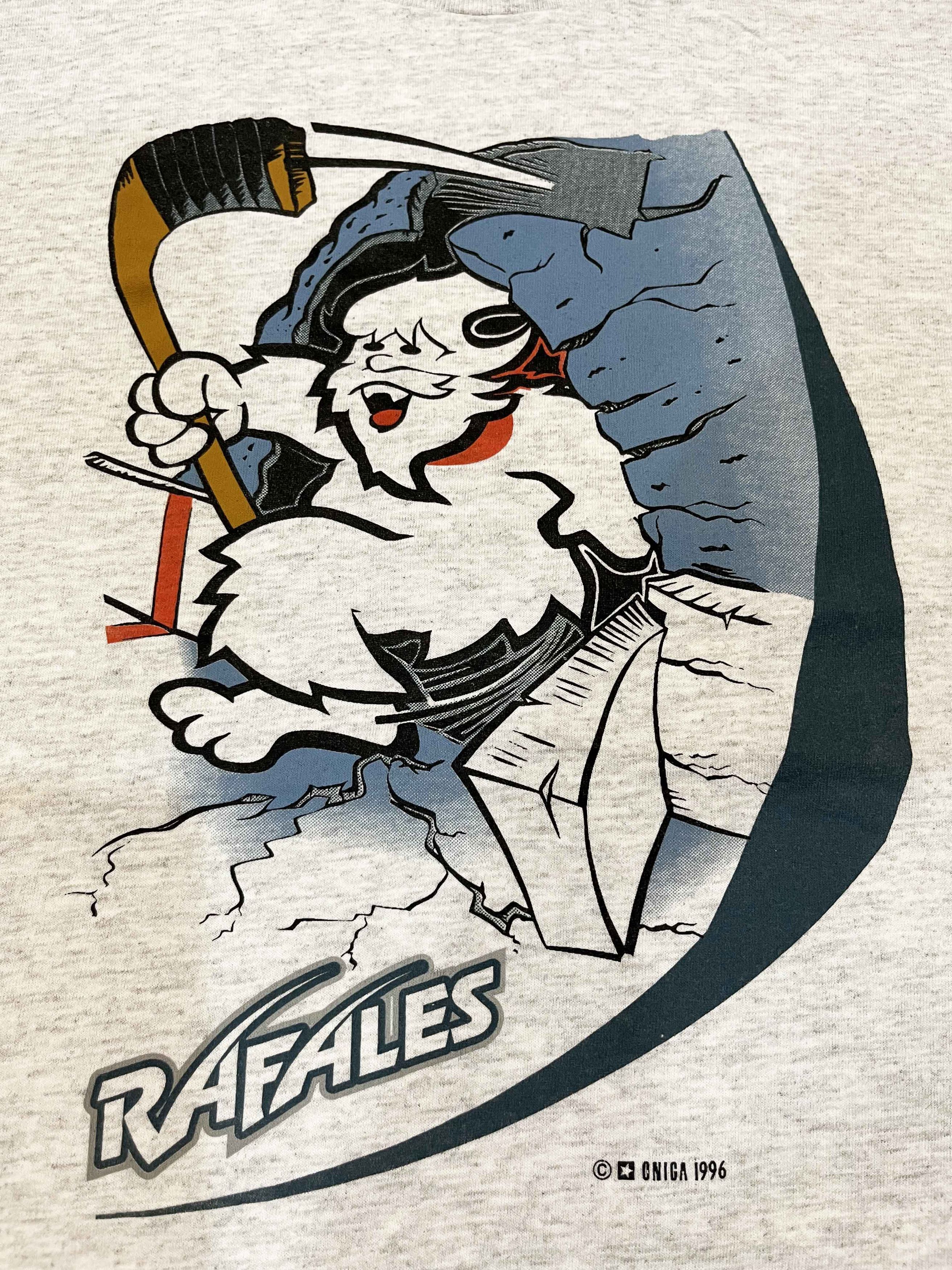 Vintage Vintage Oniga 1996 IHL Quebec Rafales Minor Hockey T-Shirt Size US XL / EU 56 / 4 - 2 Thumbnail