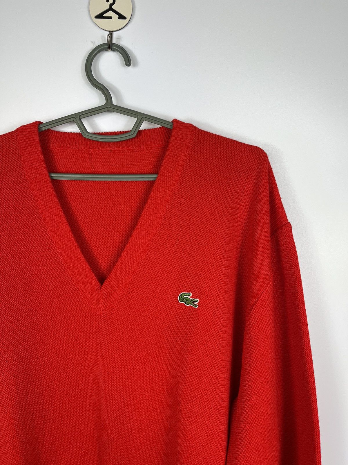 Lacoste Vintage Lacoste V-Neck Wool Sweater Size US XL / EU 56 / 4 - 2 Thumbnail
