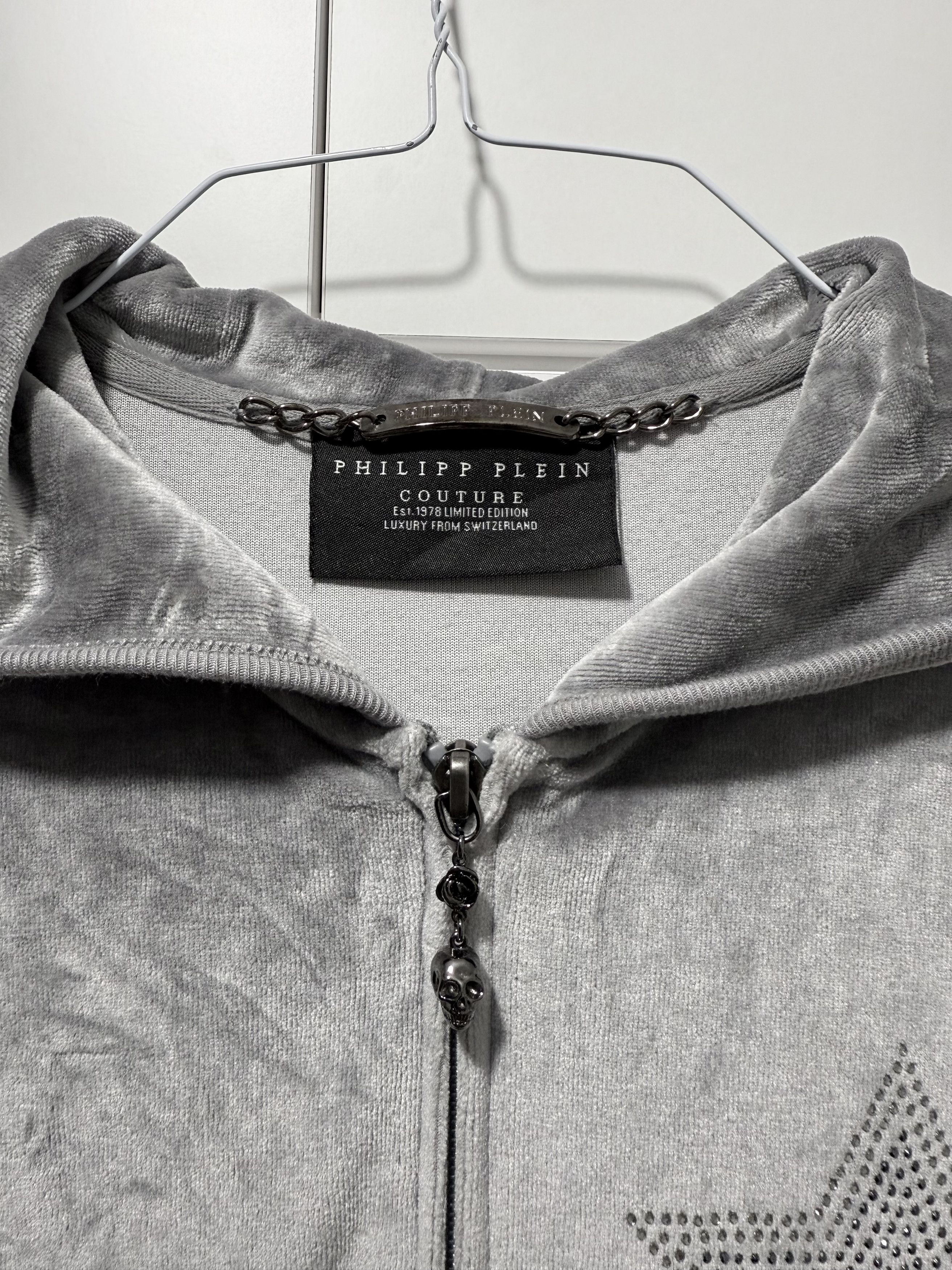 Philipp Plein Philipp Plein Velour Full Zip Hoodie Luxury Sport M-L Size M / US 6-8 / IT 42-44 - 2 Thumbnail
