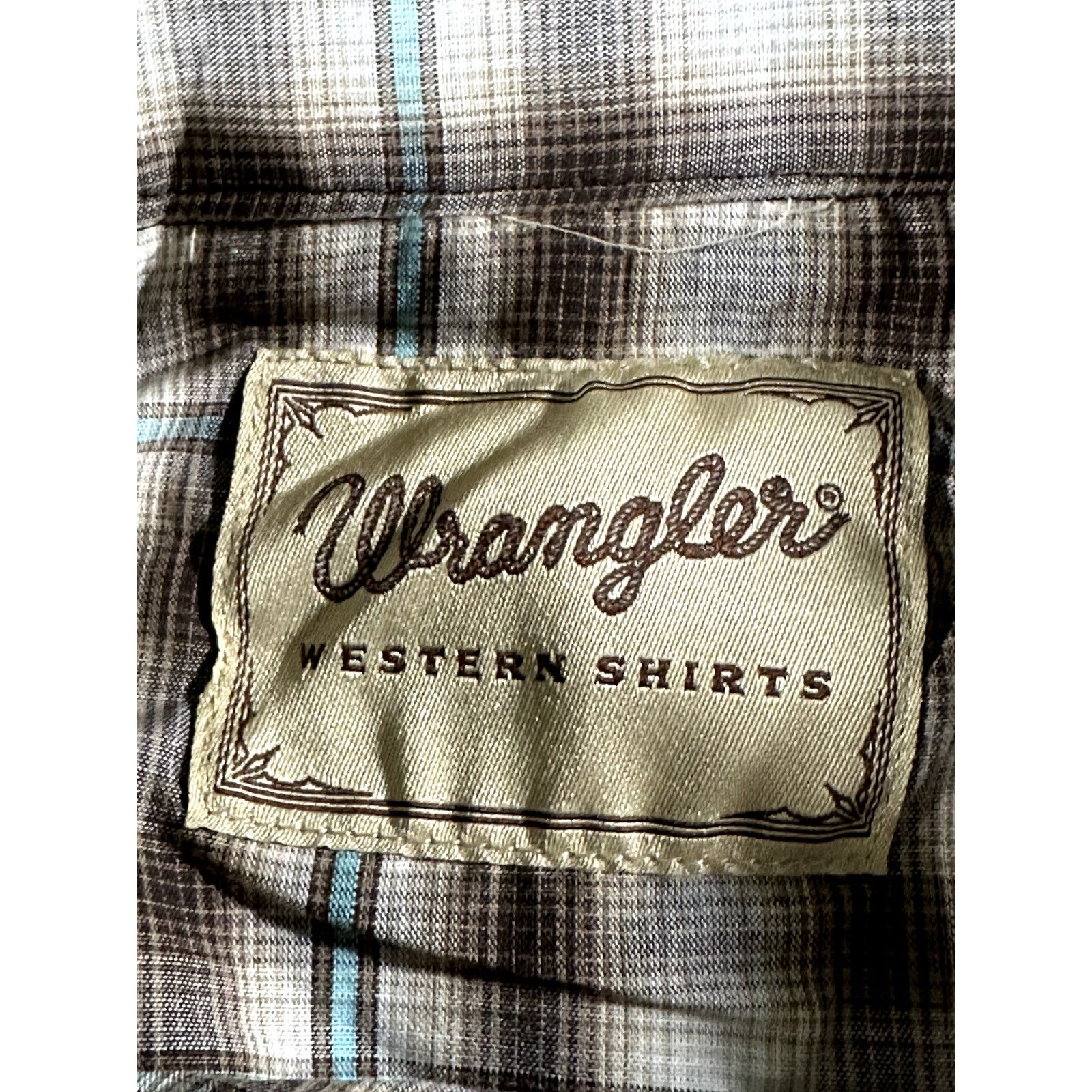 Wrangler NWT Wrangler Snap Button Down Shirt Men XXL Brown White Size US XXL / EU 58 / 5 - 9 Thumbnail