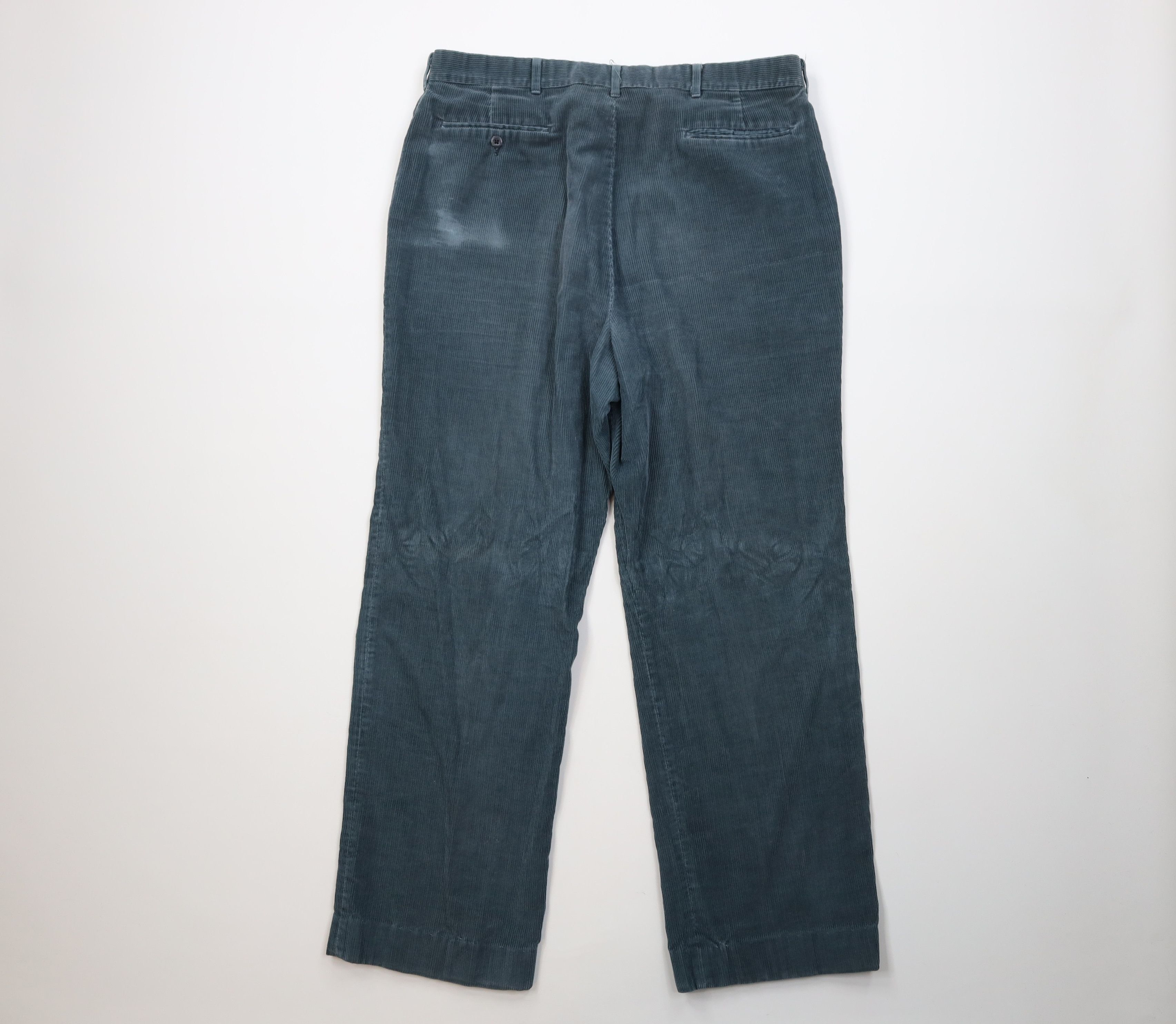Vintage Vintage 70s Streetwear Wide Leg Corduroy Pants Green USA Size US 38 / EU 54 - 9 Thumbnail