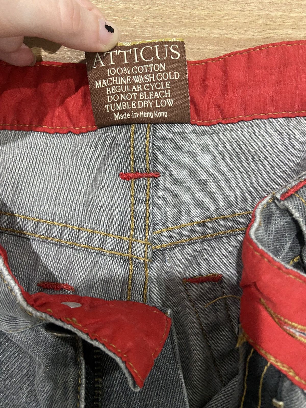 Atticus Atticus jeans with a distinct red inner lining Size US 34 / EU 50 - 6 Thumbnail