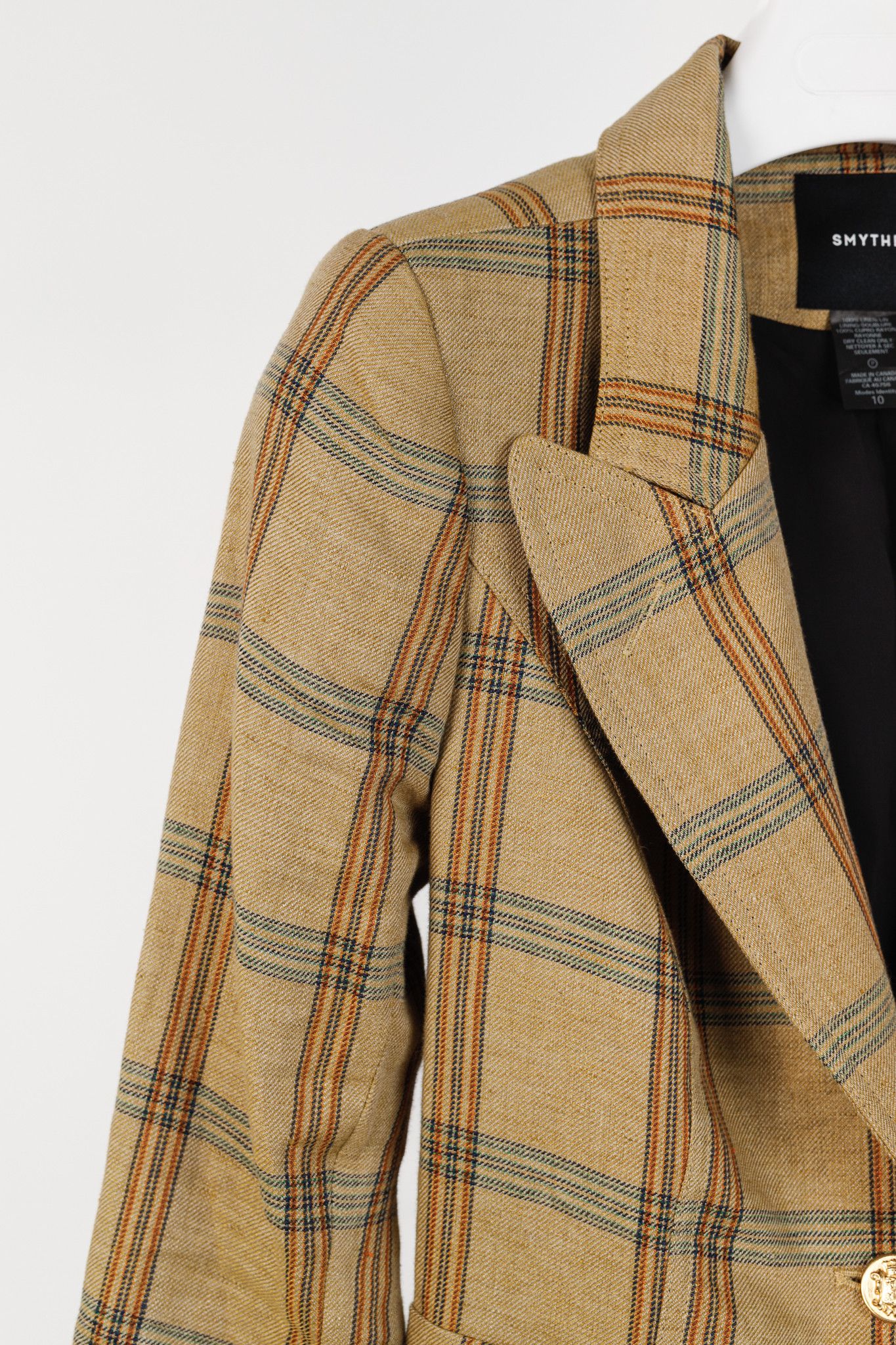 SMYTHE Smythe Patch Pocket Duchess Plaid Leather-Elbow-Patch Blazer Size M / US 6-8 / IT 42-44 - 5 Thumbnail
