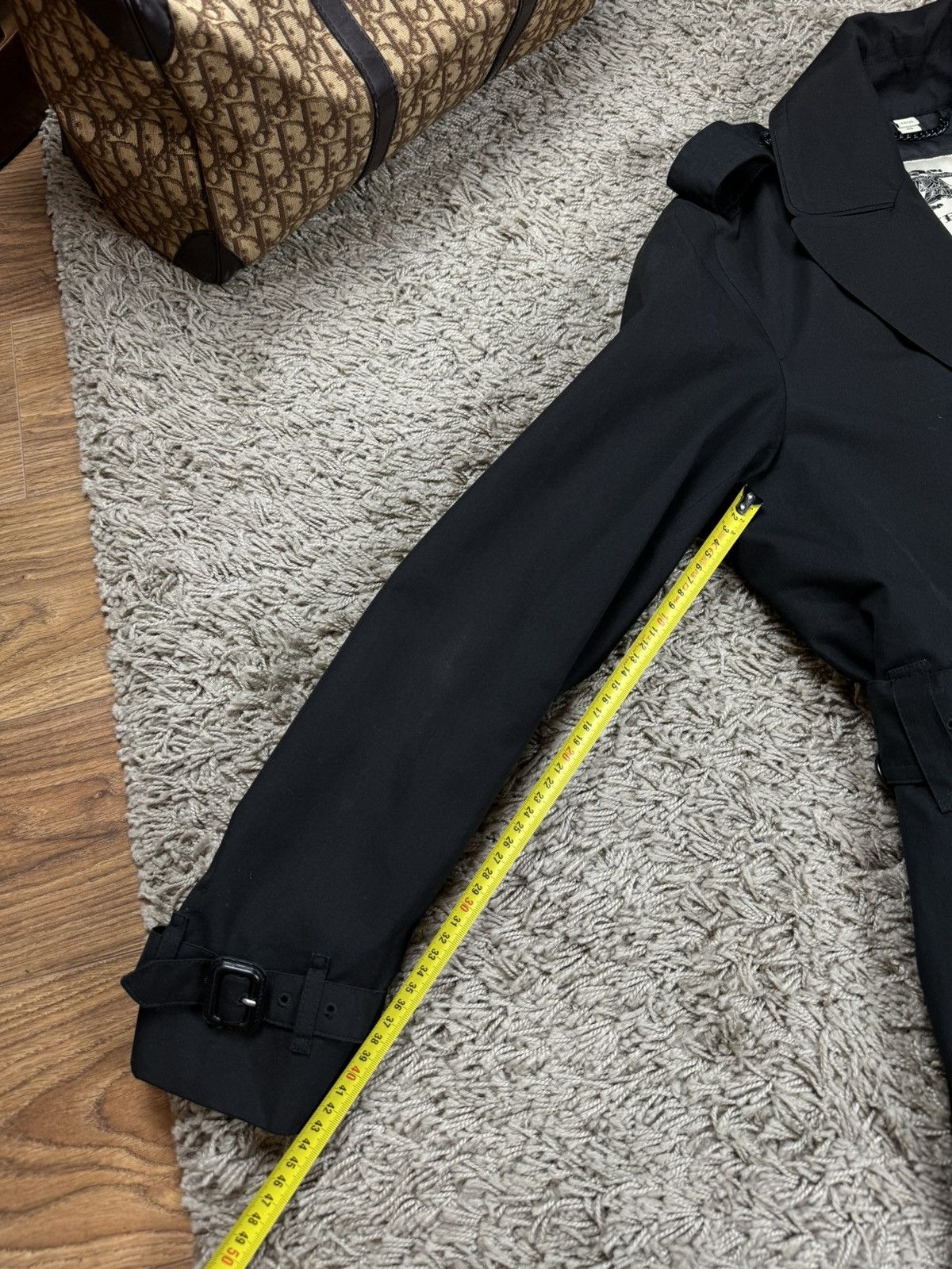 Burberry × Vintage Black trench coat Burberry original luxury streetwear item Size XL / US 12-14 / IT 48-50 - 10 Thumbnail
