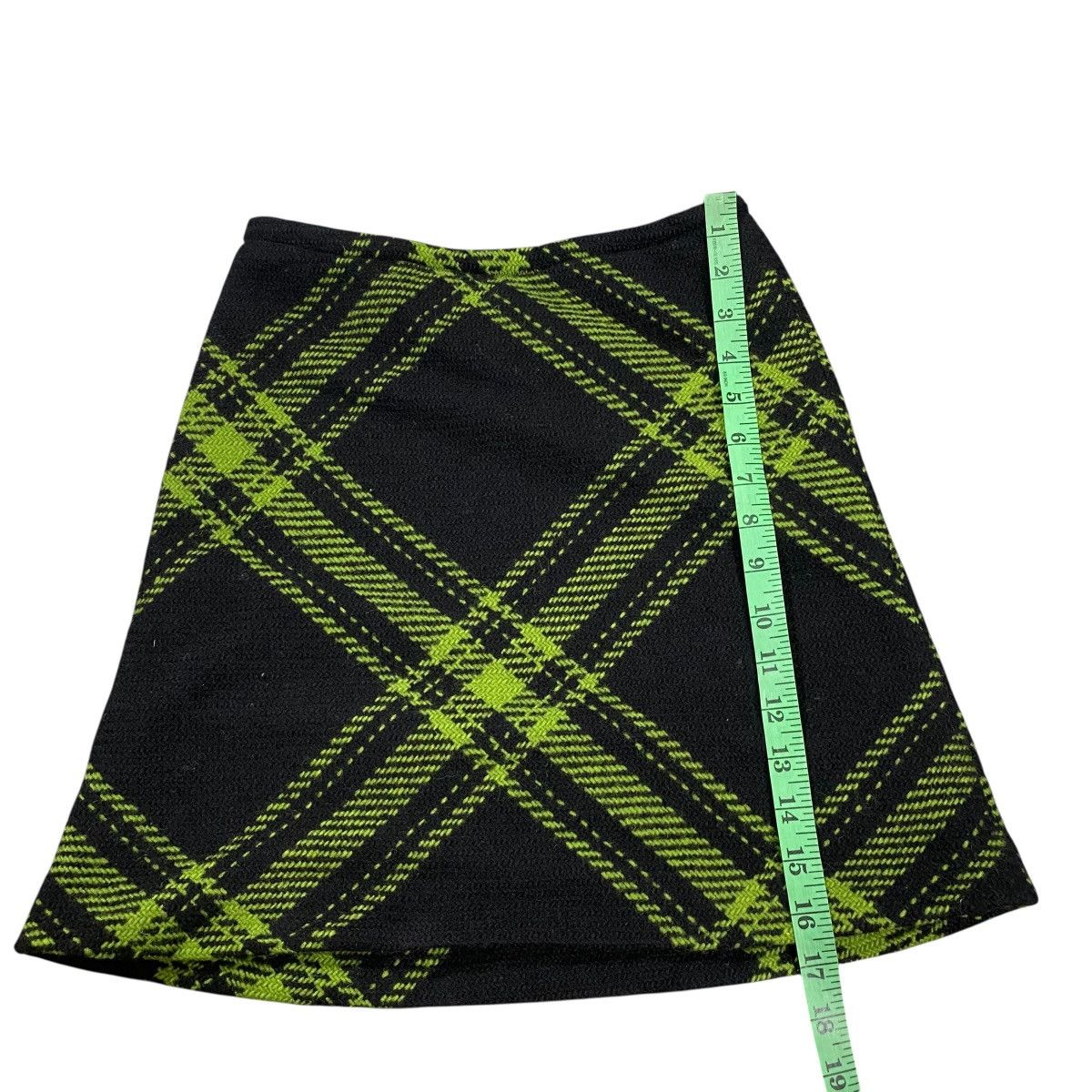 agnes b. Vintage Agnes B Wool Mini Skirt Size 36 Black/Green Colour Size 26" / US 2 / IT 38 - 10 Thumbnail