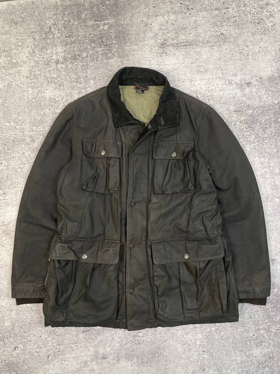 Diesel Vintage 90s Diesel Wax Jacket Distressed Y2K Size US L / EU 52-54 / 3 - 1 Thumbnail