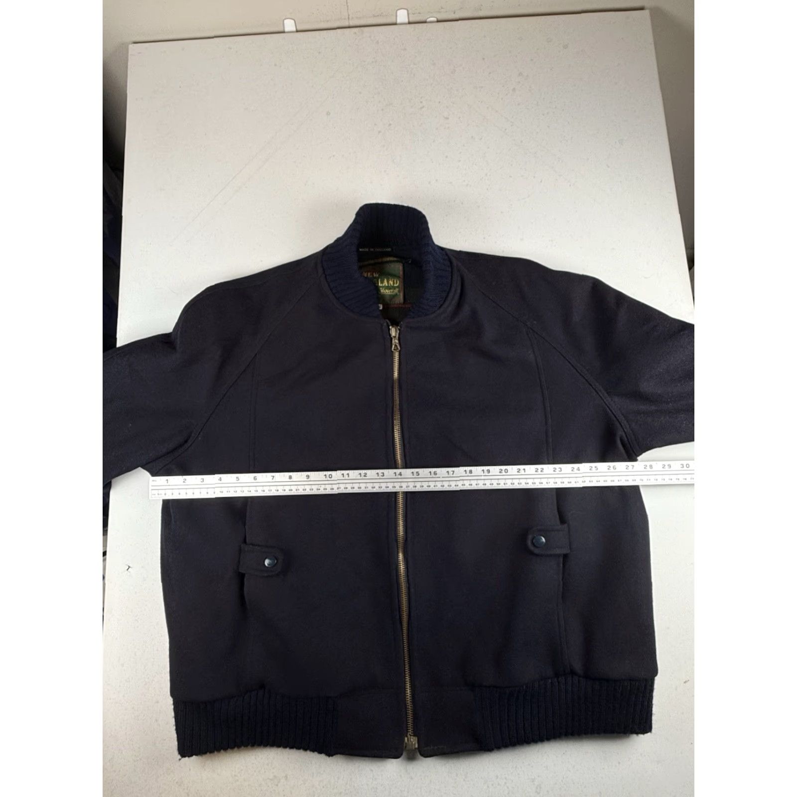 Gloverall VINTAGE Gloverall Bomber Jacket XL Navy Blue Mens Wool Blend Size XL Blue Bomber Jacket Men Size US 36 / EU 52 - 4 Thumbnail