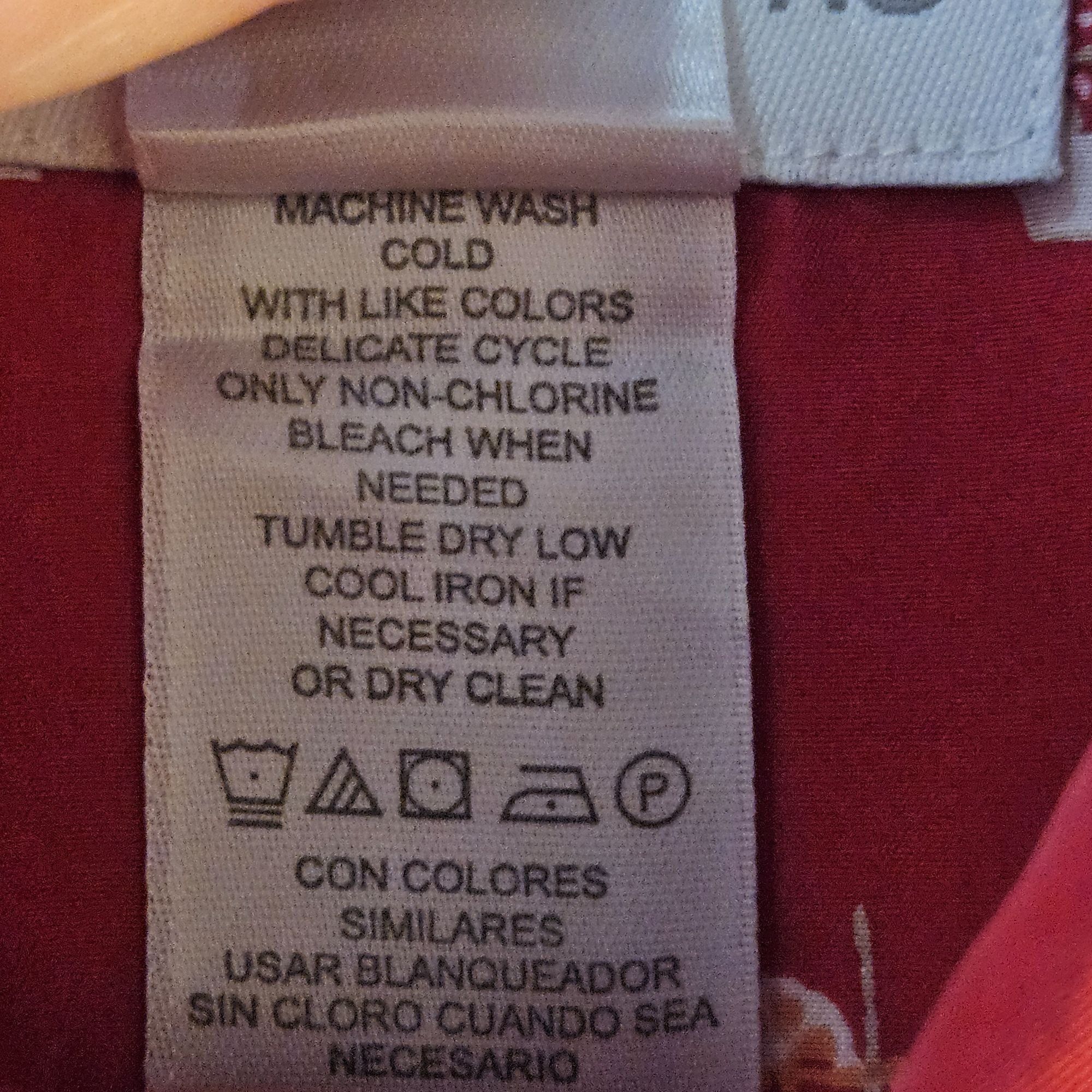 Liz Claiborne Liz Claiborne Women 100% Silk Red Short Sleeve Shirt Tropica Size L / US 10 / IT 46 - 8 Thumbnail