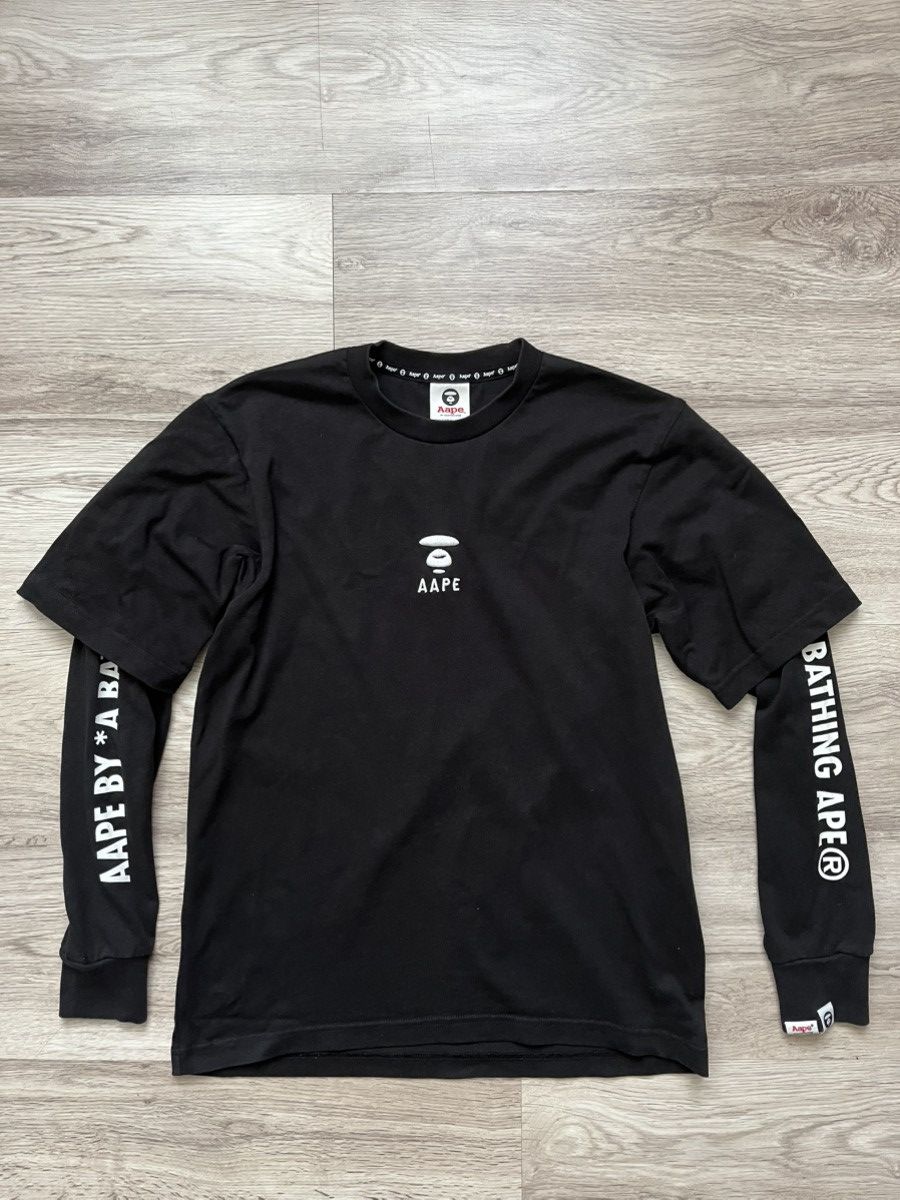 Aape A Bathing Ape Long Sleeve Tee Big Embroidered Logo Size US S / EU 44-46 / 1 - 1 Thumbnail