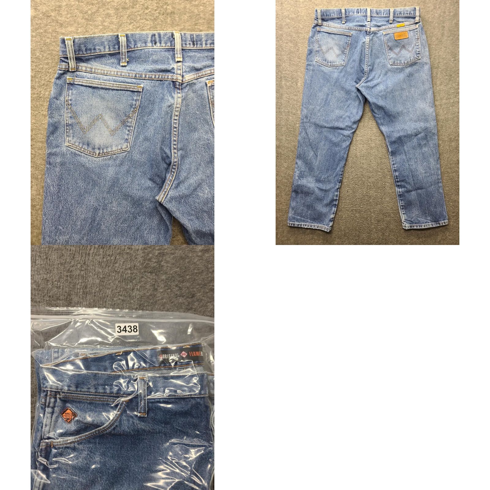Wrangler Wrangler Jeans FR13MWZ Men 38x30 Flame Resistant Mid Rise Regular Fit Blue Denim 100% Cotton Jeans Size US 38 / EU 54 - 10 Thumbnail