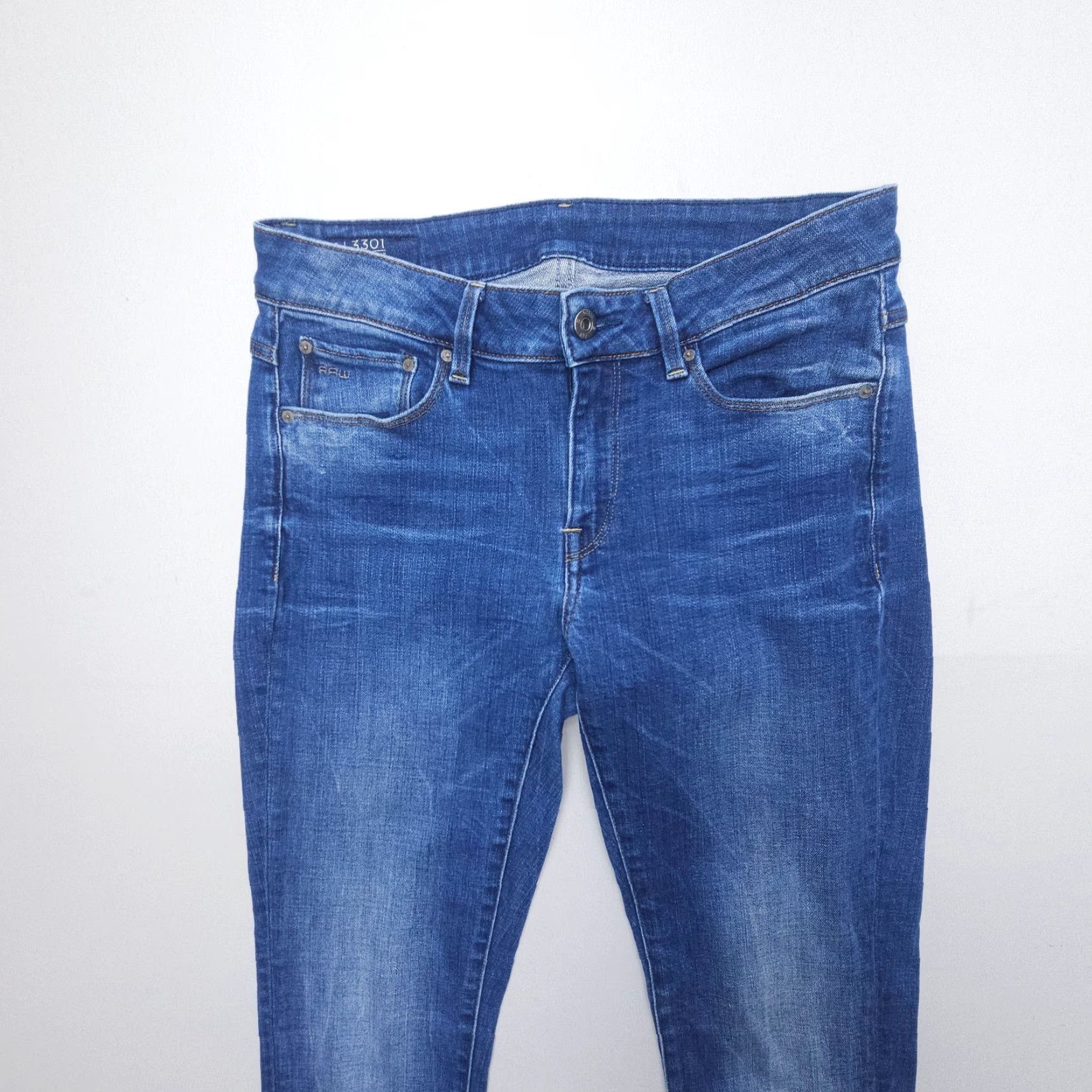 G-Star G-Star Raw 3301 Jeans - High Rise Skinny Denim - Women - Size 29 x 34 - Blue Stretch Cotton Blend - 5-Pocket - Vintage: No Size 29" - 3 Thumbnail