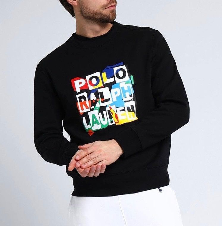 Polo Ralph Lauren Polo by Ralph Lauren Men's Black Sweatshirt with Multicolor Size US M / EU 48-50 / 2 - 2 Thumbnail