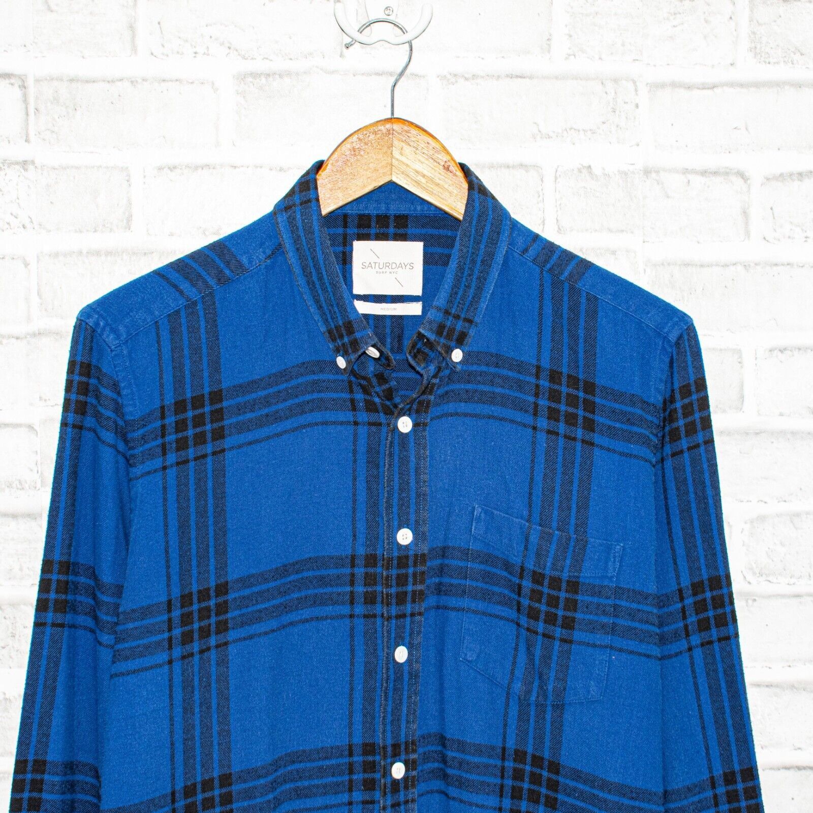 Saturdays NYC SATURDAYS SURF NYC Button Down Flannel Shirt Blue Plaid Size US M / EU 48-50 / 2 - 4 Thumbnail