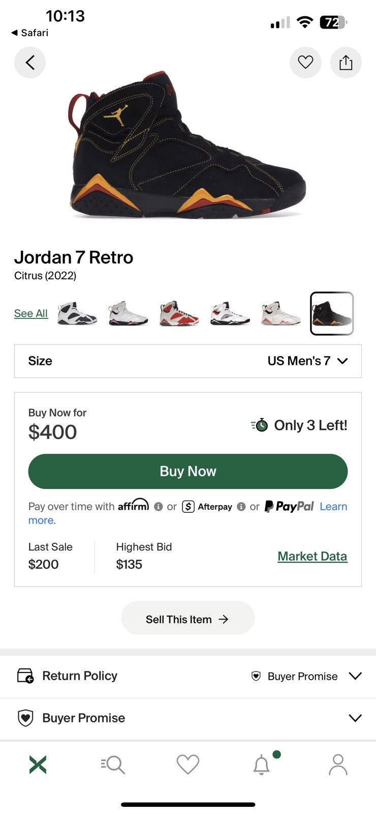 Jordan Brand Jordan 7 citrus Size US 7 / EU 40 - 8 Thumbnail
