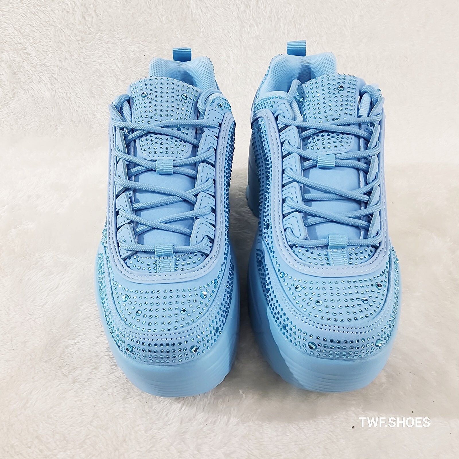 Other Ultra Cush Light Blue Rhinestone Platform Sneakers (US Shoe Size US 6 / IT 36 - 5 Thumbnail