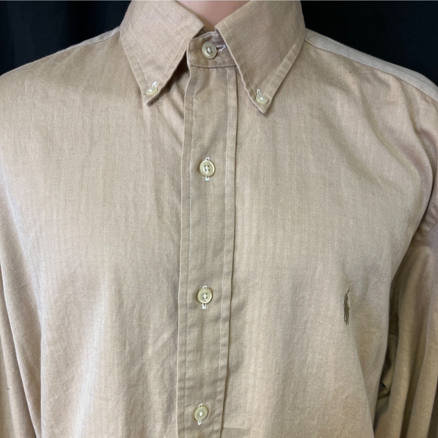Ralph Lauren Ralph Lauren Yarmouth Men's Tan Shirt/Button Up Sz 16-34/35 Size US L / EU 52-54 / 3 - 3 Thumbnail